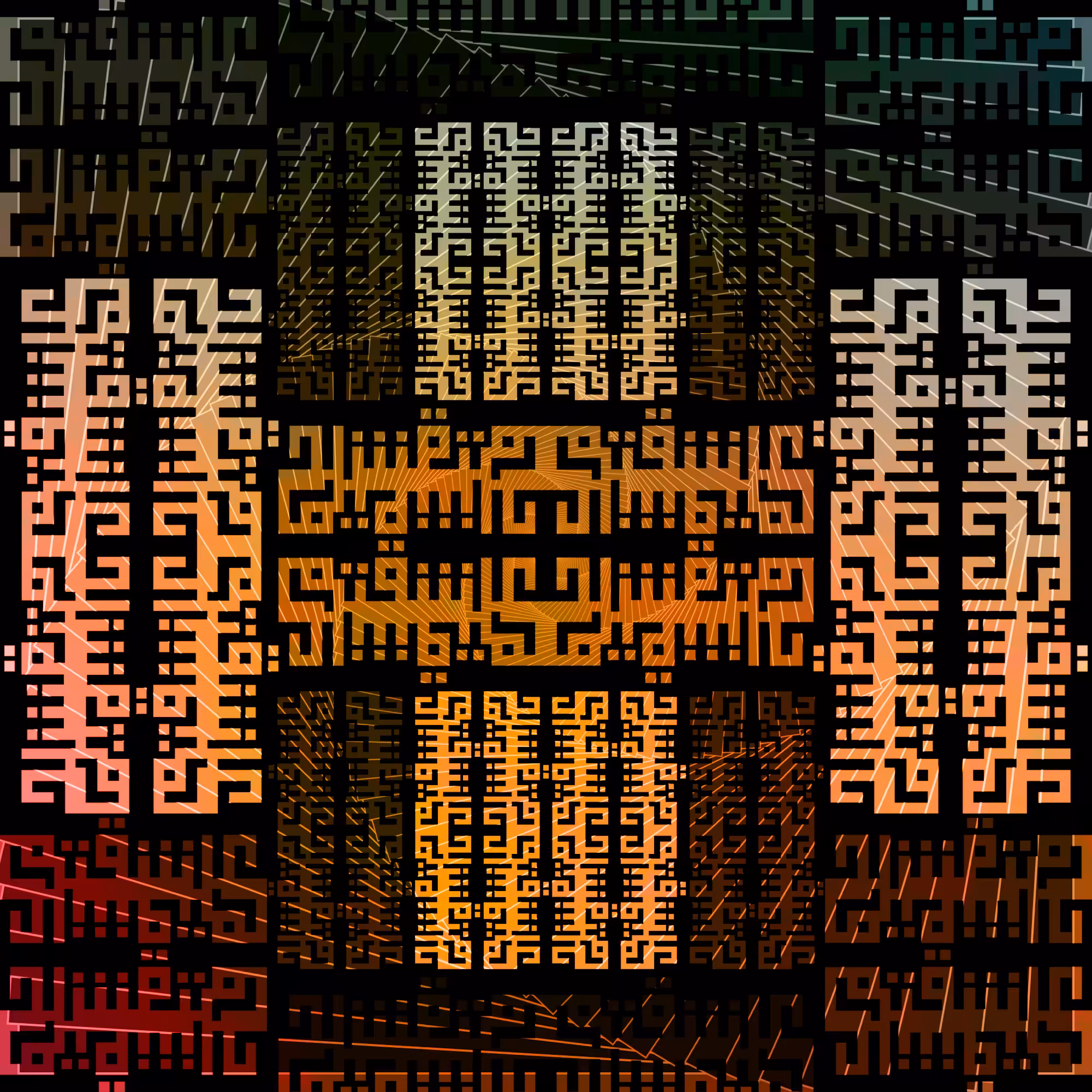 Orange Kufic Pattern