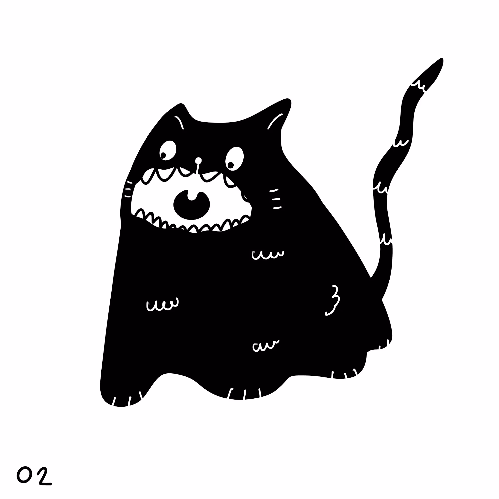 That's black meow is... 02