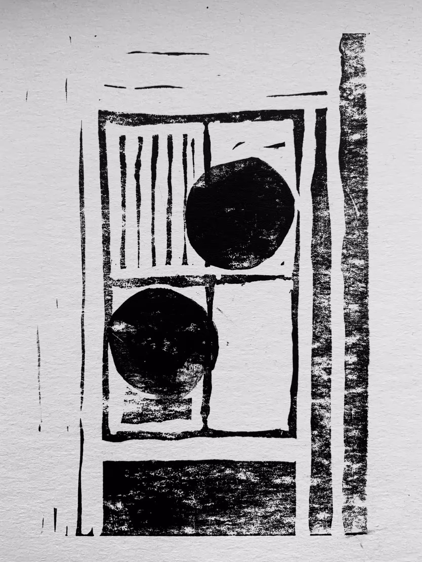 by a window.