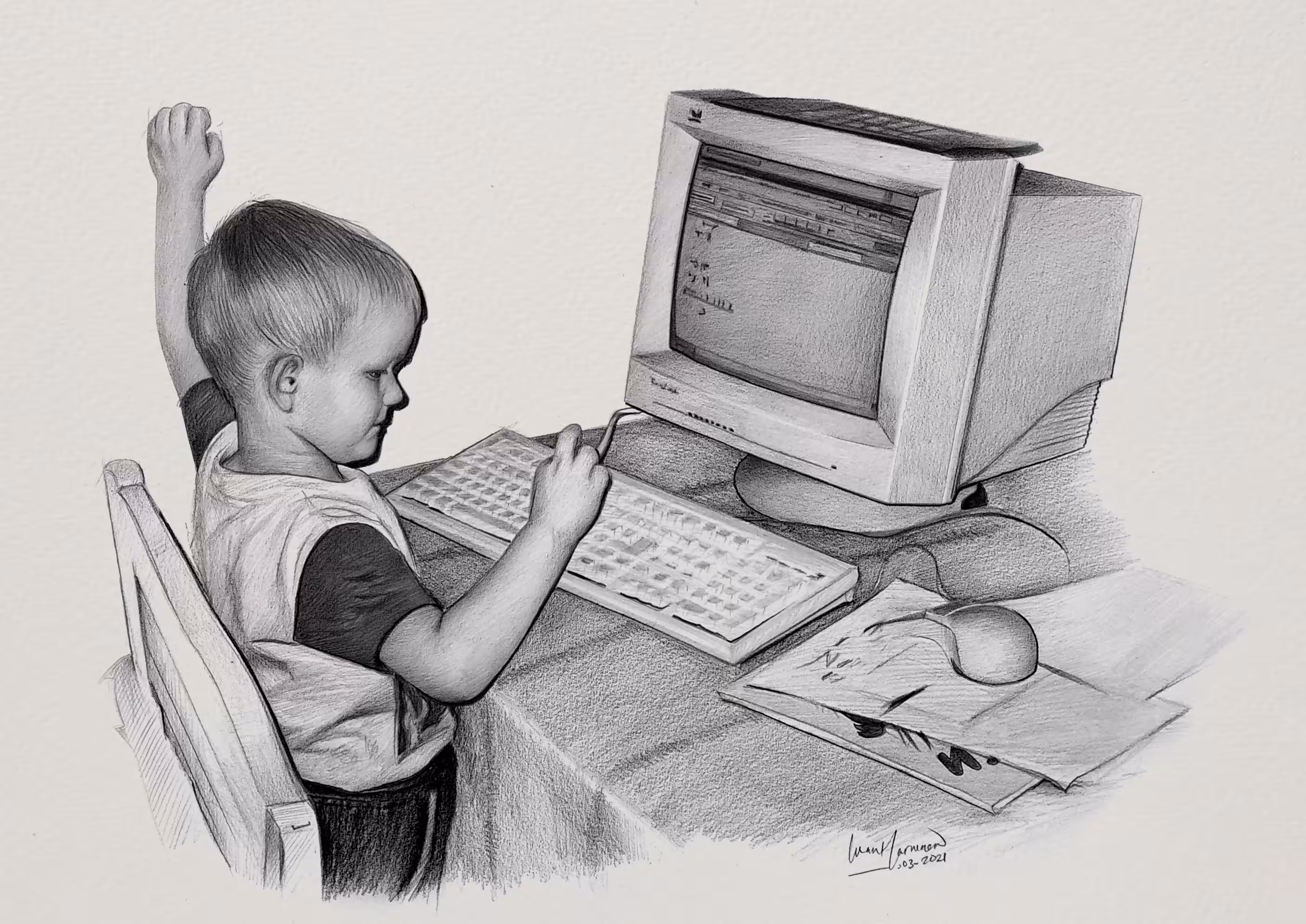 Drawing Vitalik Buterin as a Child