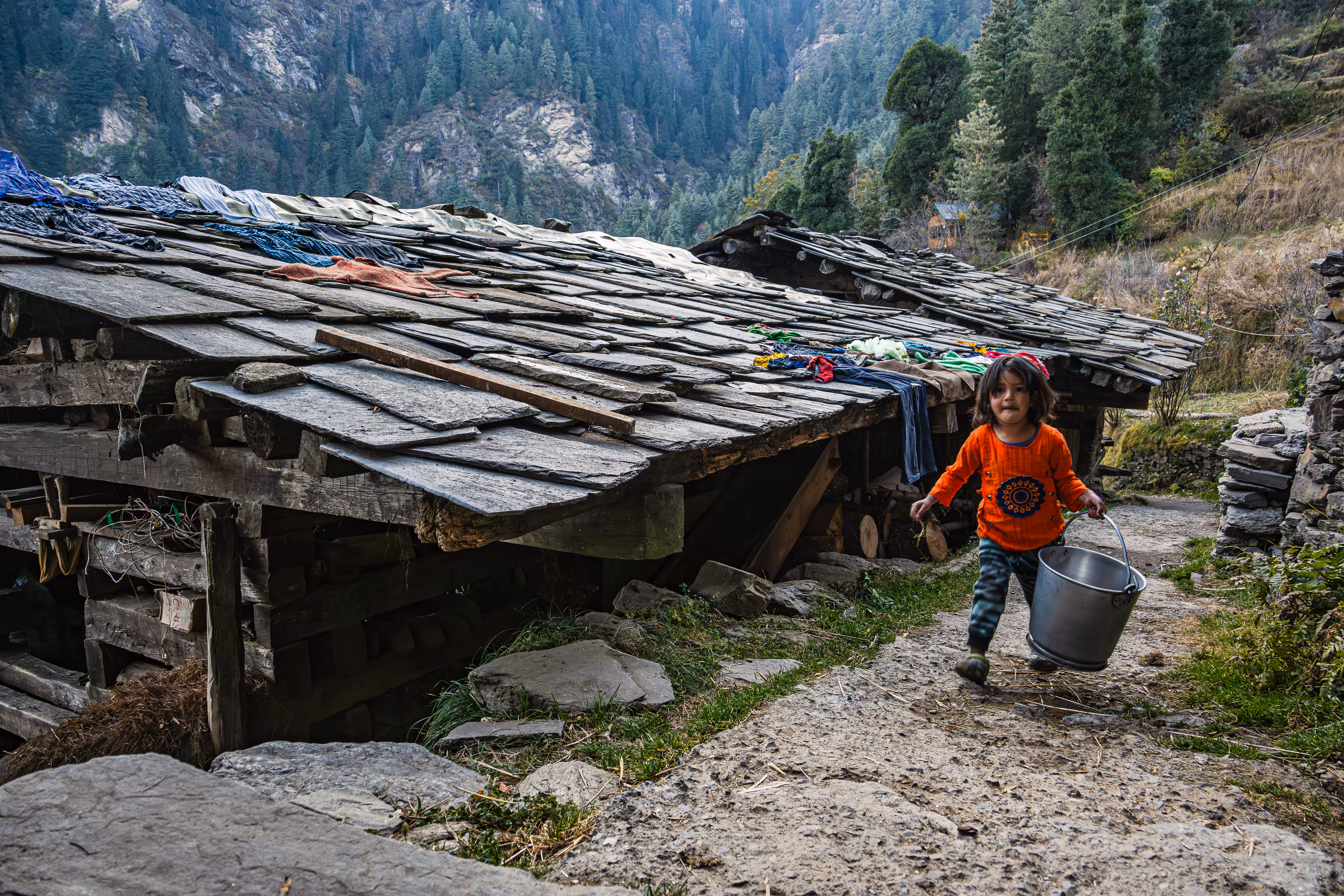 Innocence Amidst the Ruins: A Village's Heartbeat