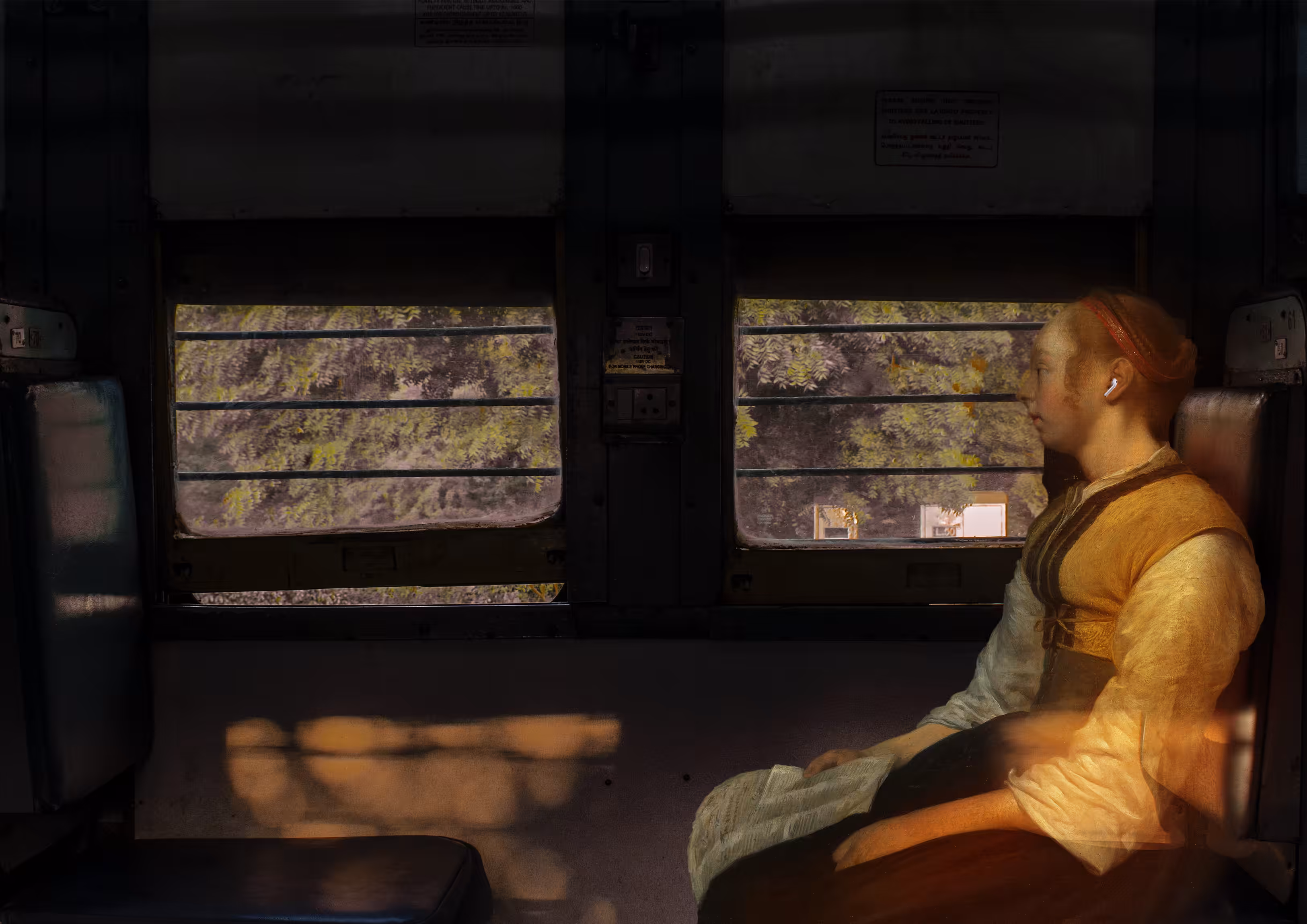Famous Painting Invade Modern-Day: Train Journey