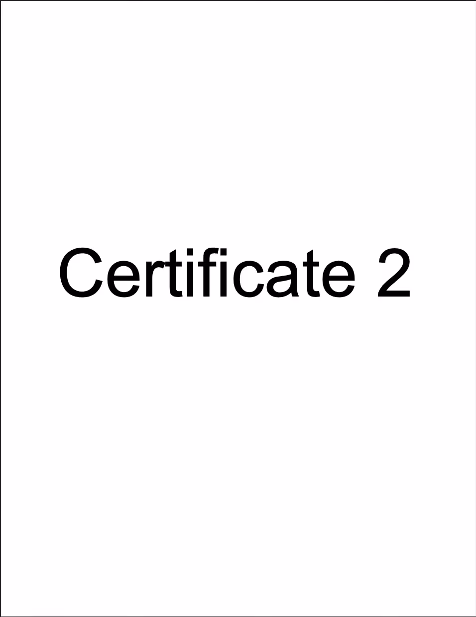 Certificate #2