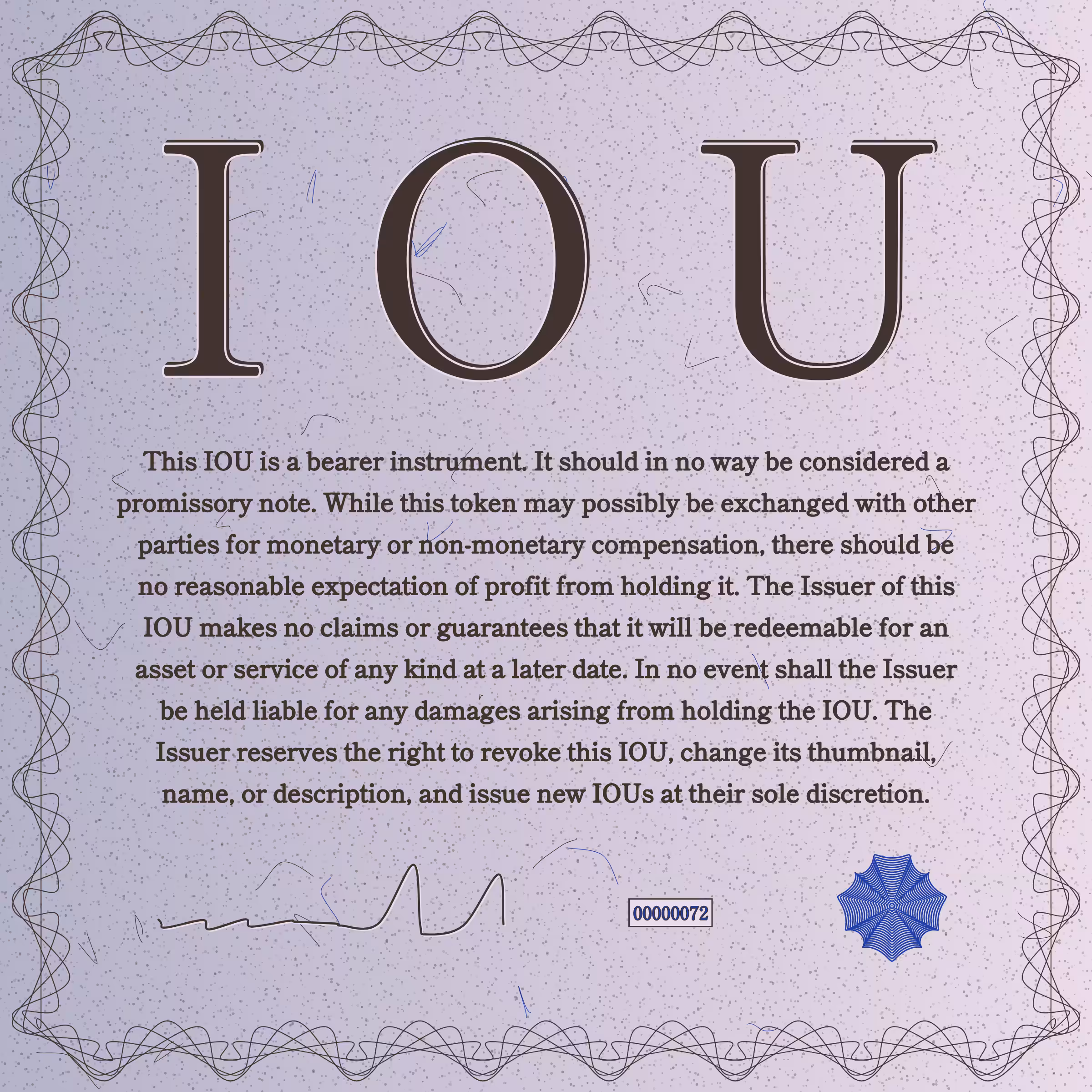 IOU #72