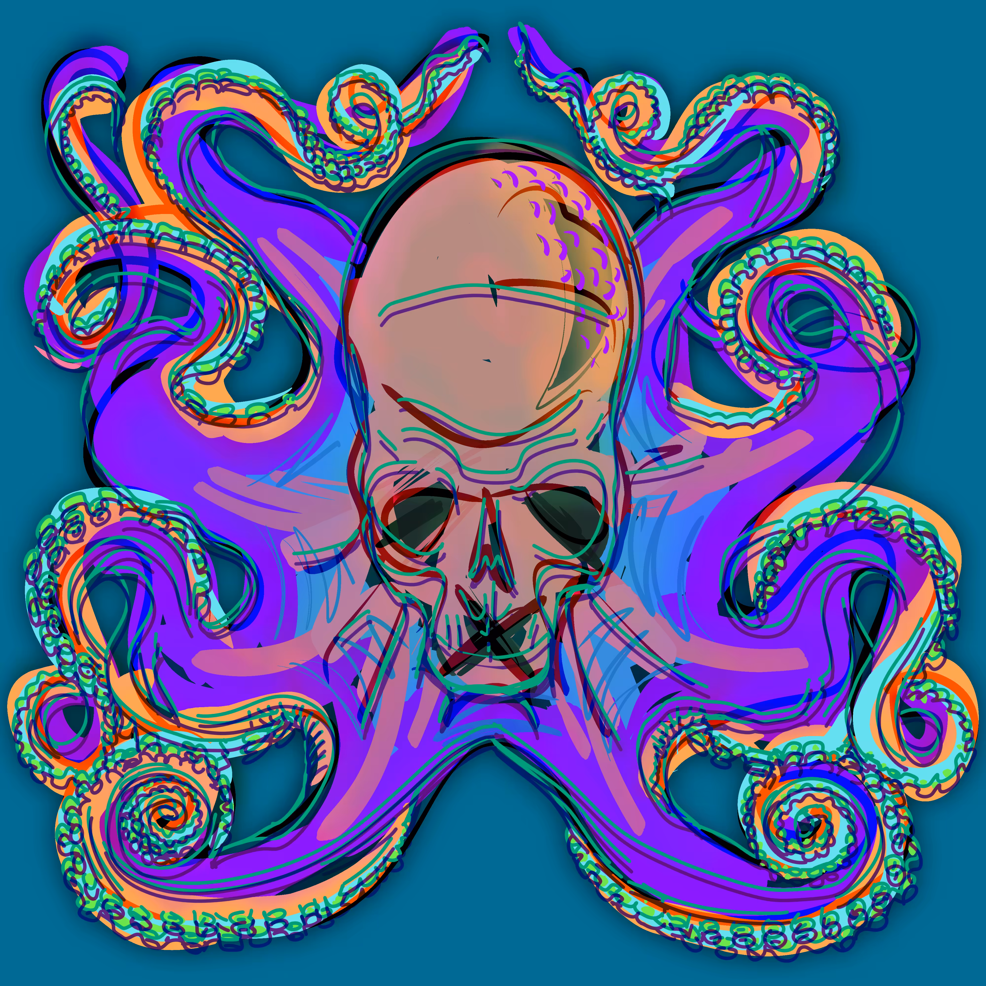una calavera y ocho 