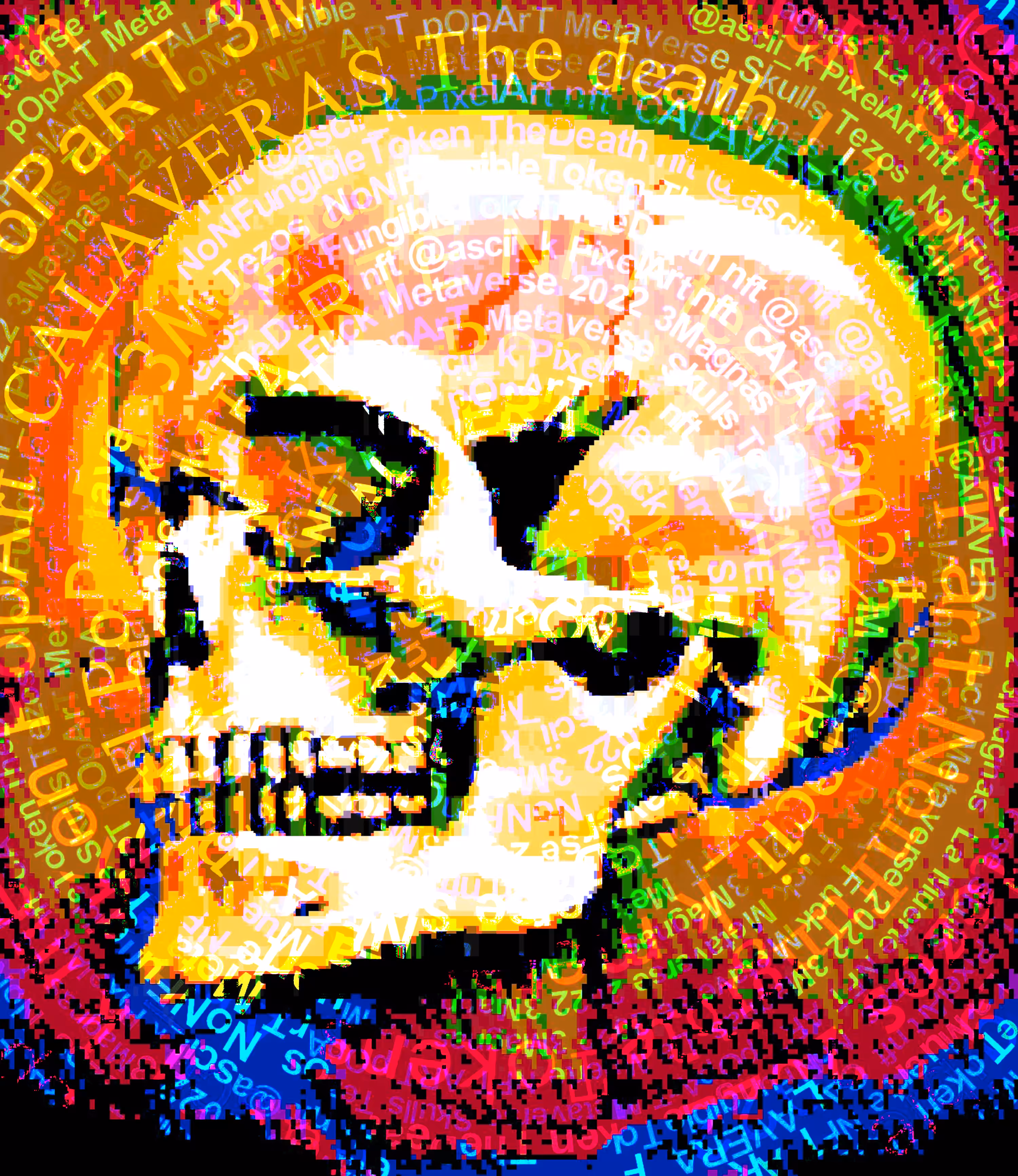 Skulls Series ASCII and Pixel Art - Skull #5. v.6.6.6
