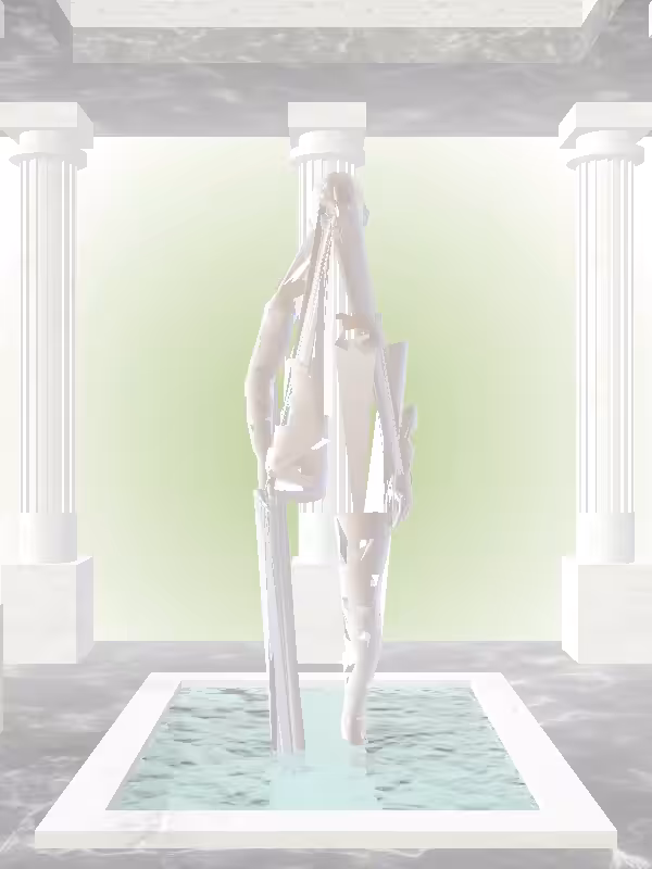 HeavenComputer: The Jumping Luminescent Beige Woman #7122