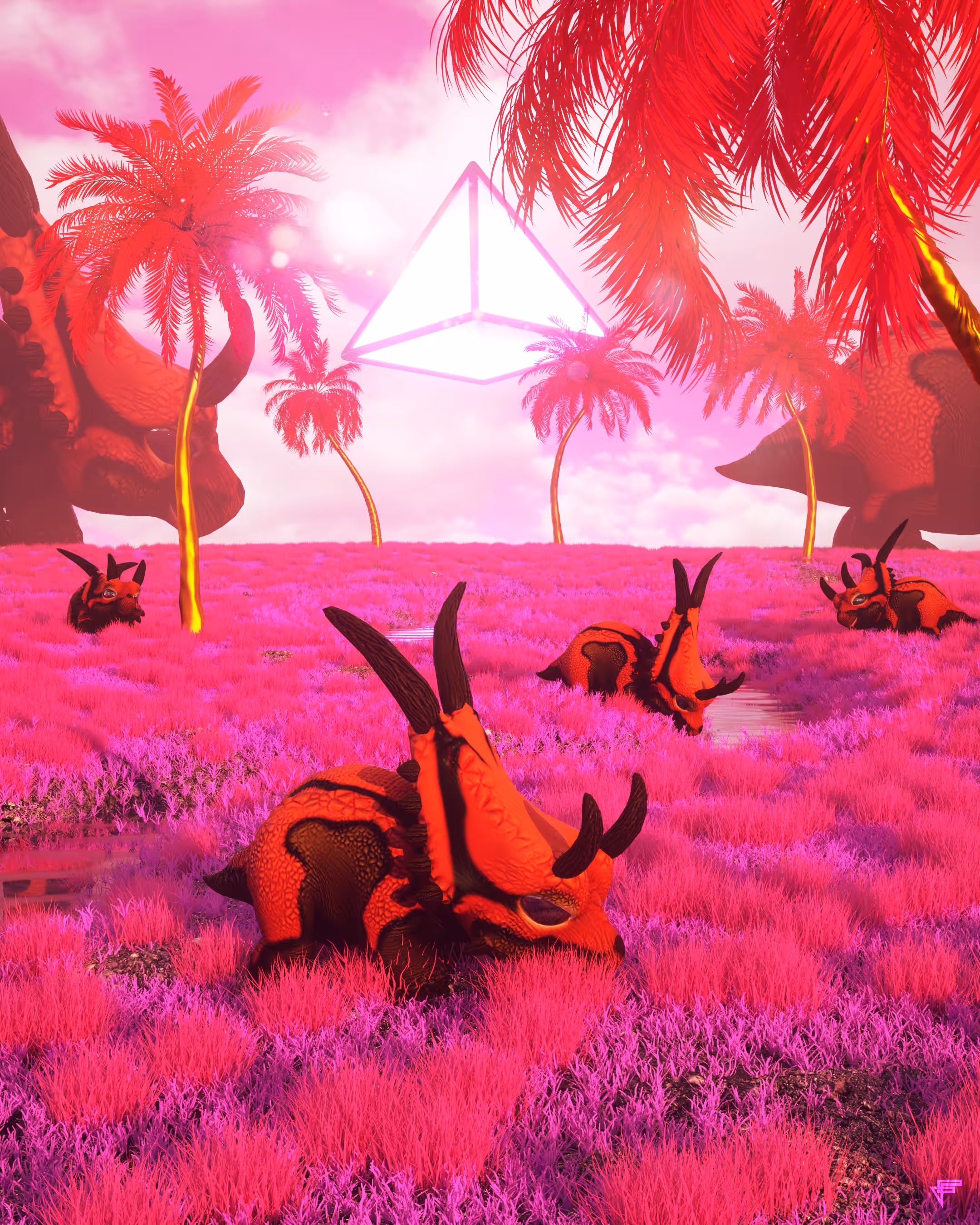 World of the red Triceratops