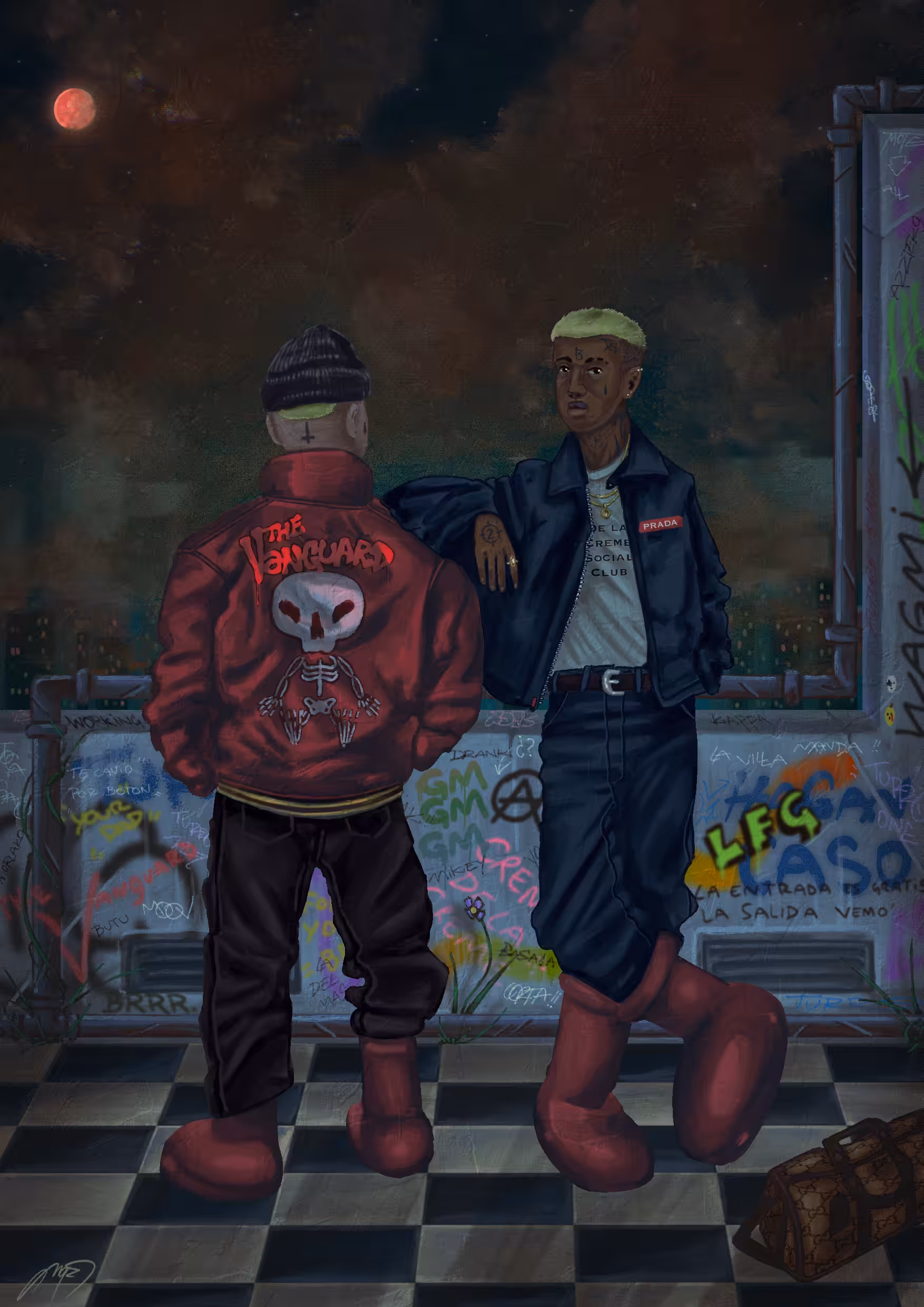" At the top of  V tower"