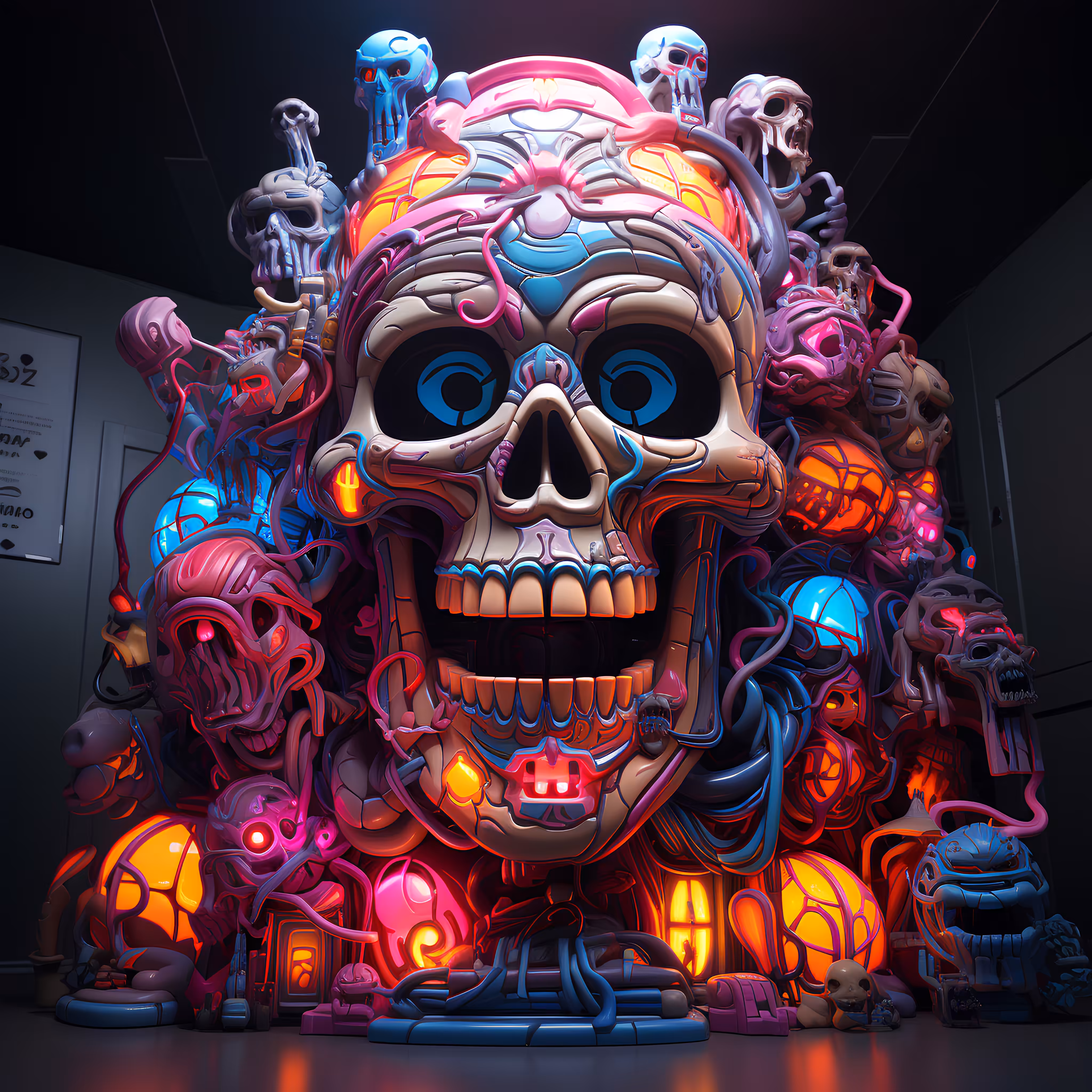 Neon Skull Time