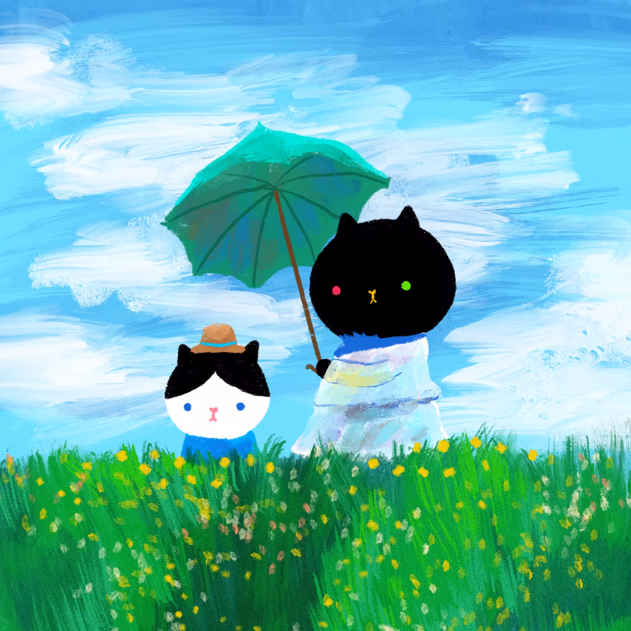 Cat with a Parasol