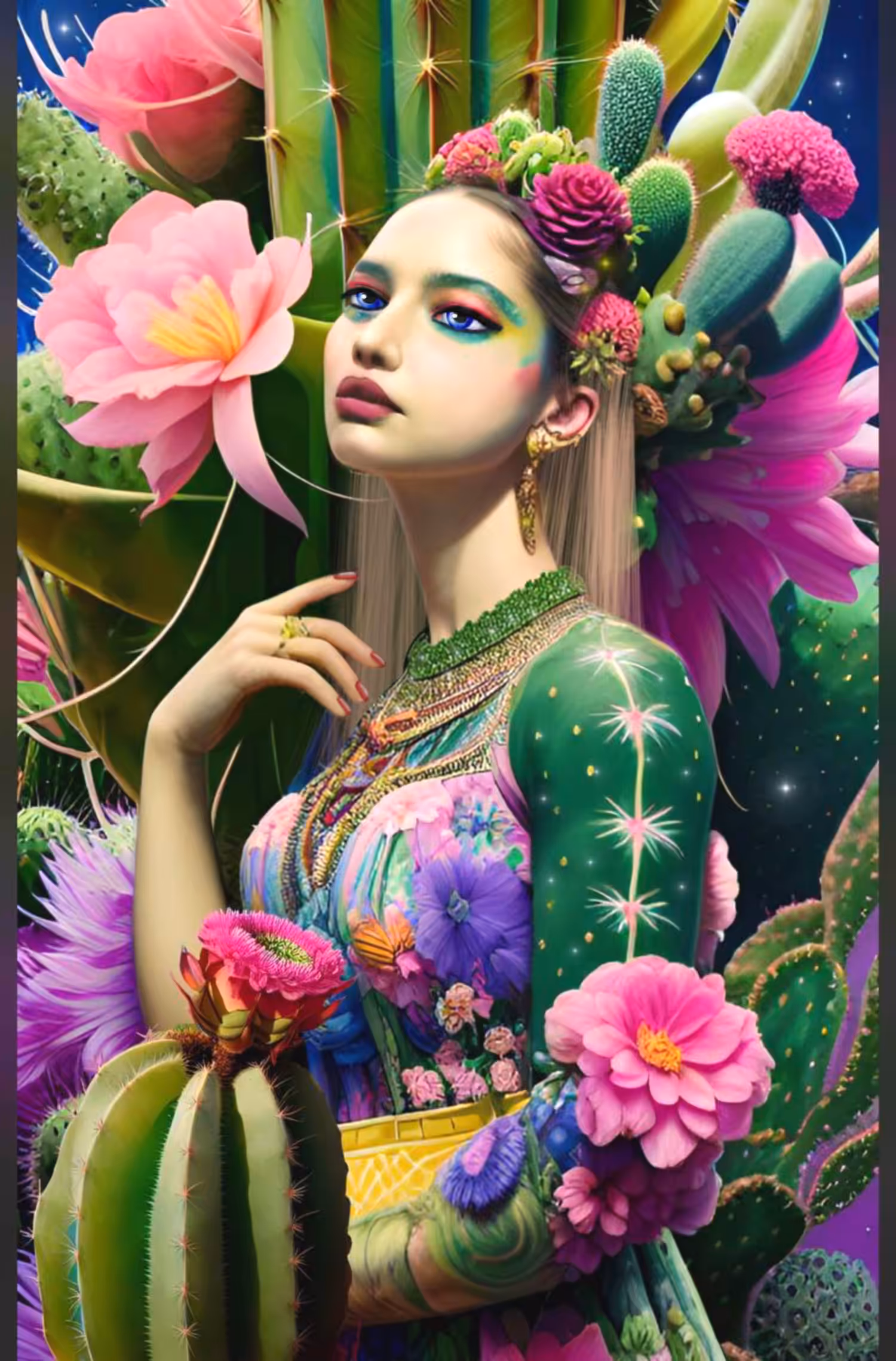 Cactus flower dress
