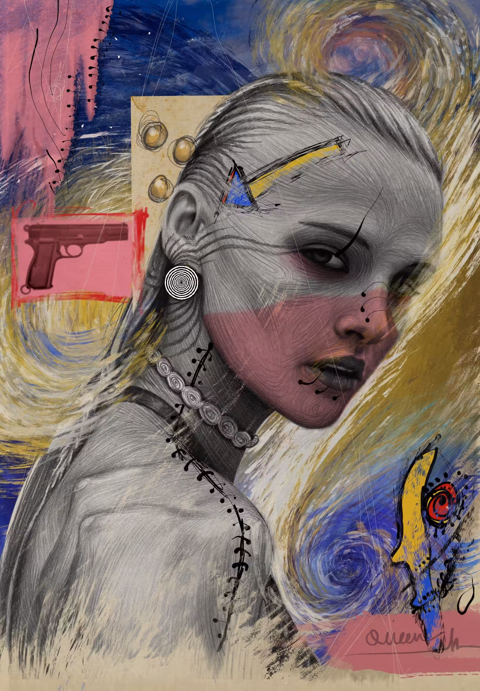 Girl with Spiral Earring