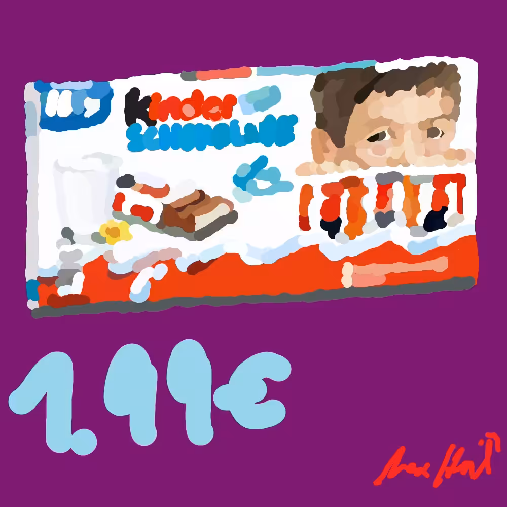 WILL PAINT FOR FOOD: Kinder Schokolade 100g