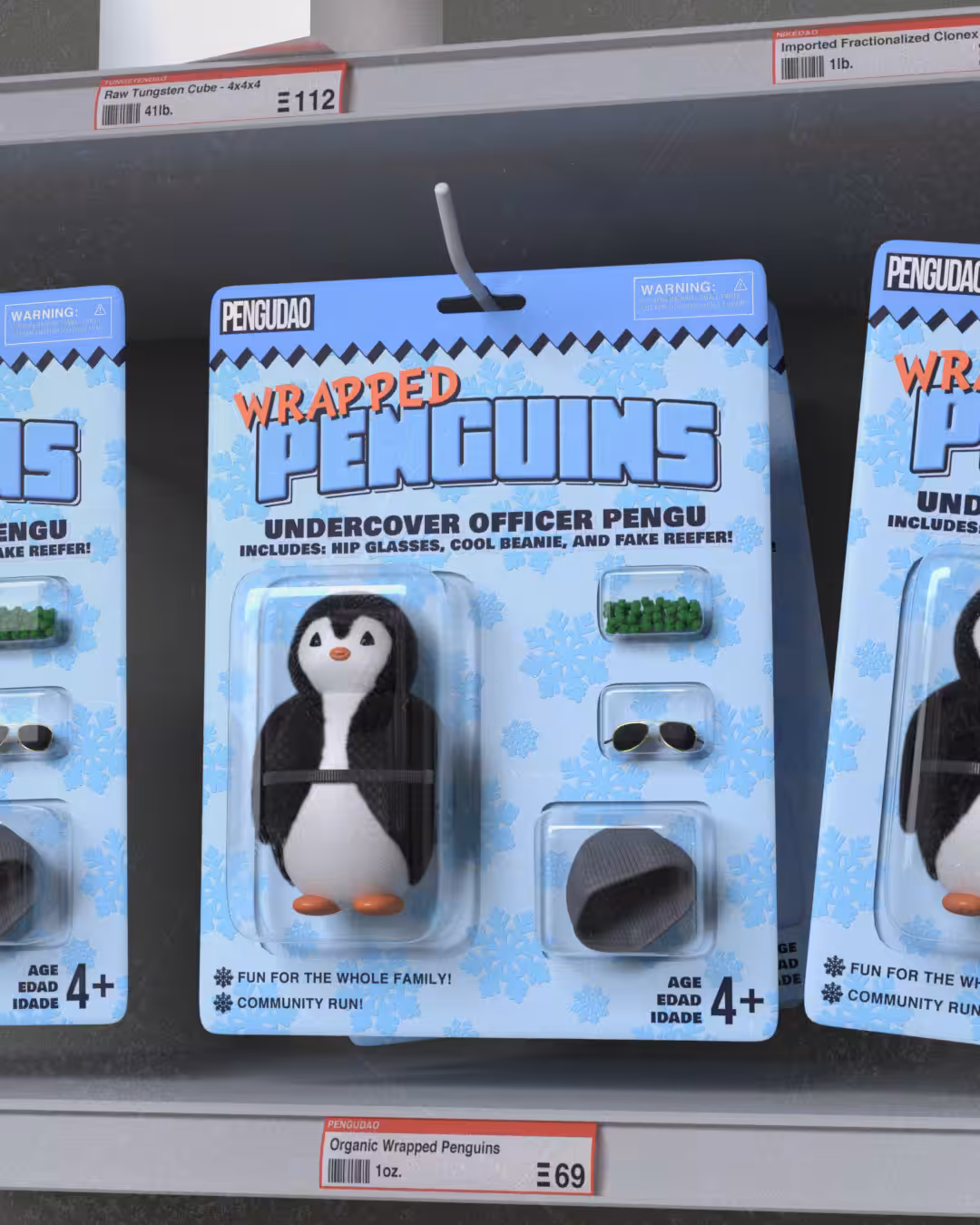 Wrapped Pengu on Aisle 4