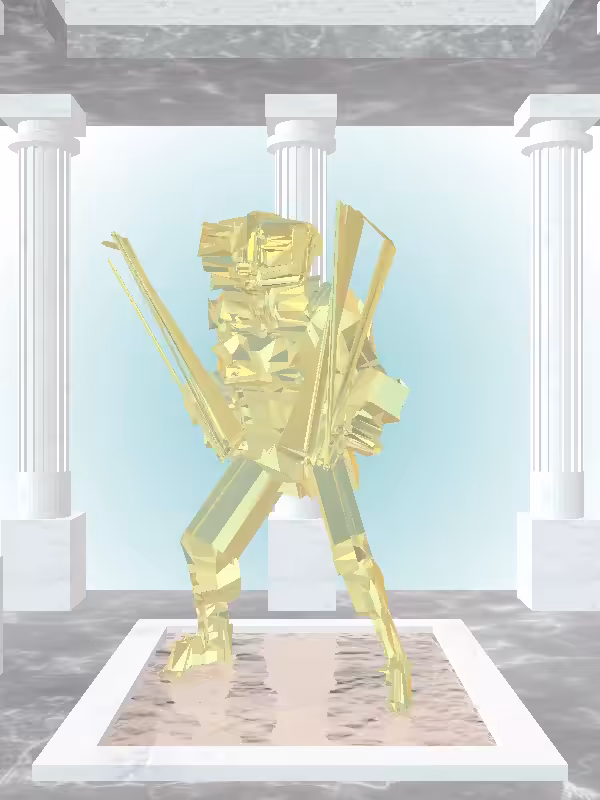 HeavenComputer: The Fragmented Kicking Green-Golden Goblet Woman #4693