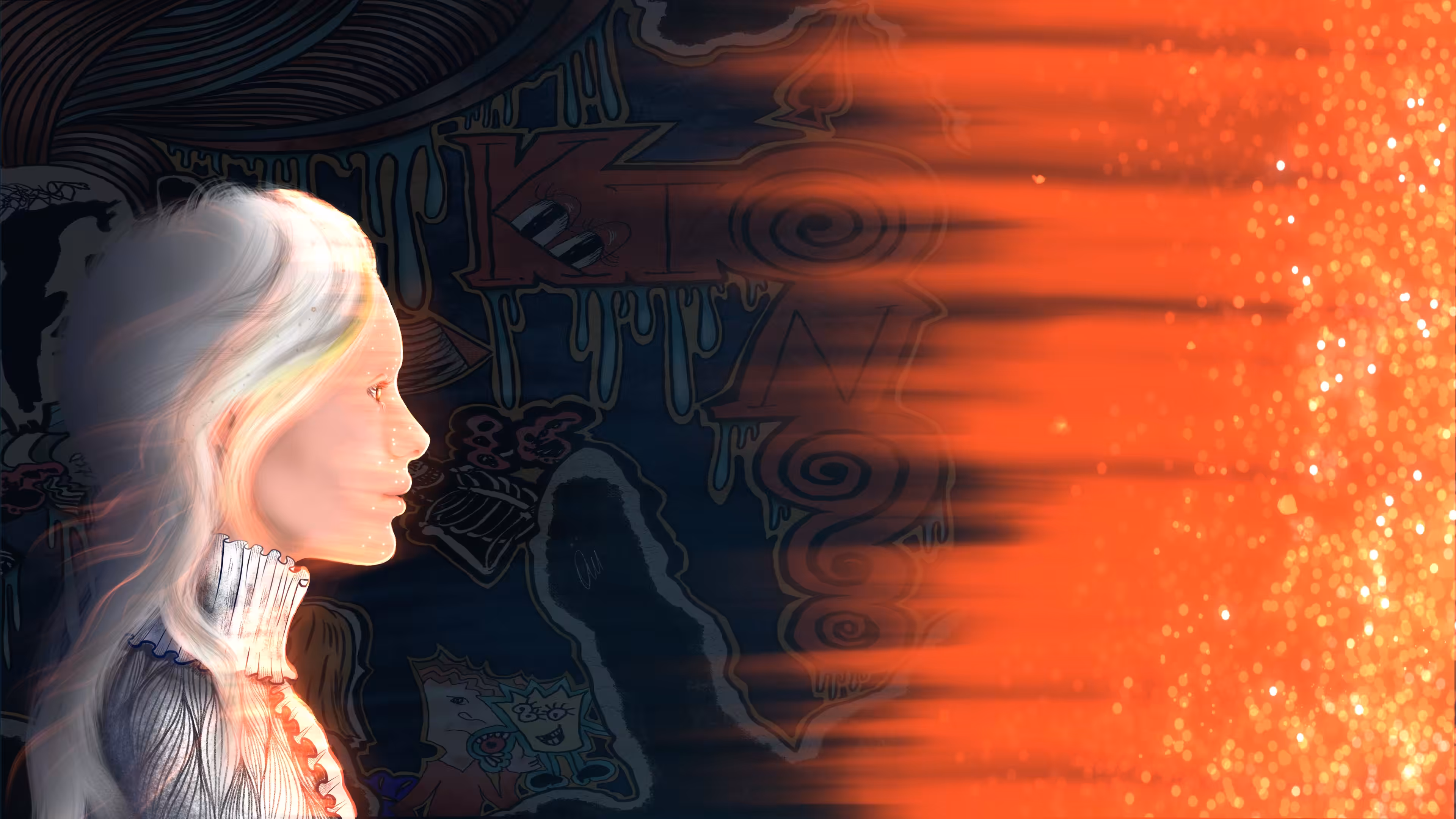 The radiance of a beautiful distant
