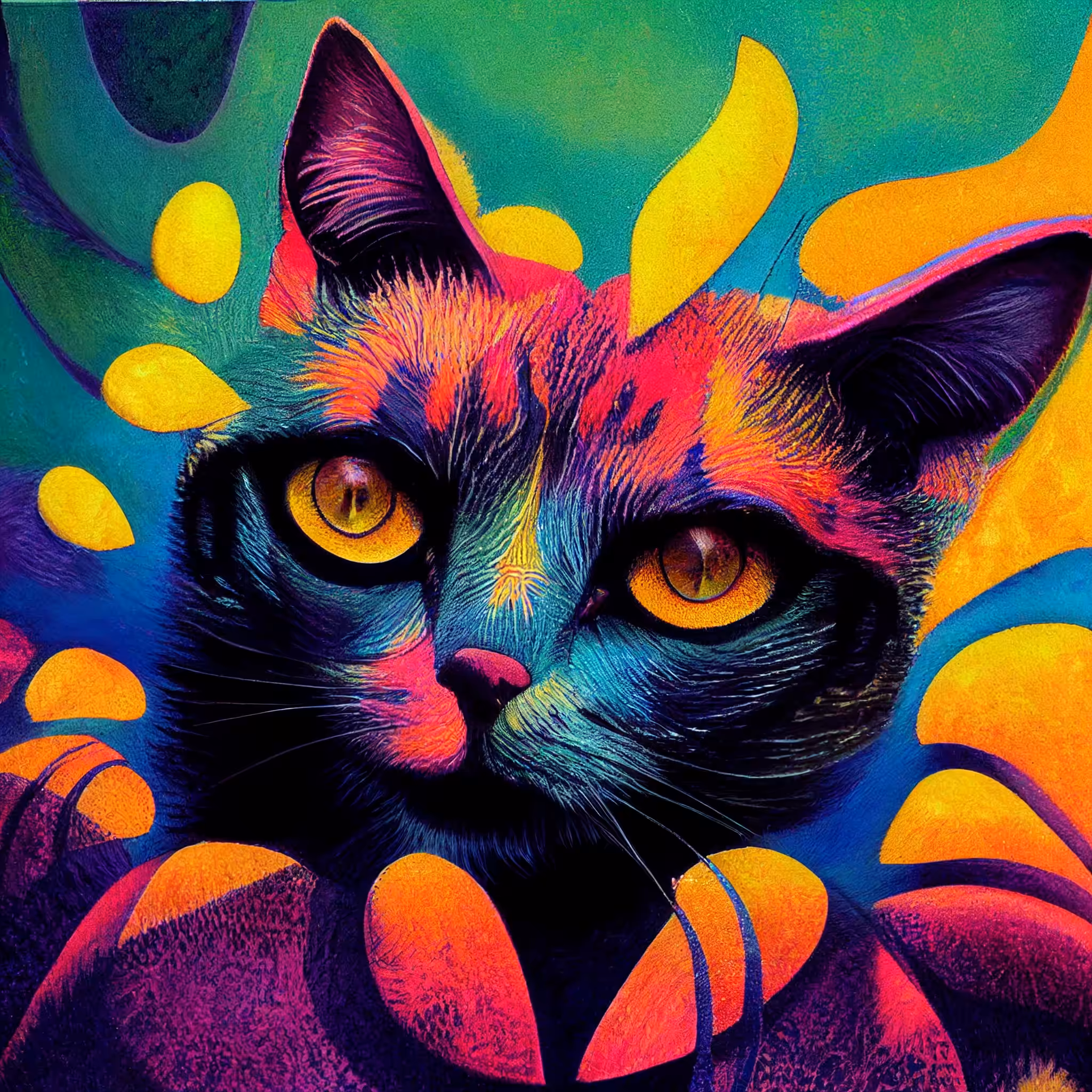 Psychedelic Art: Psychedelic cat