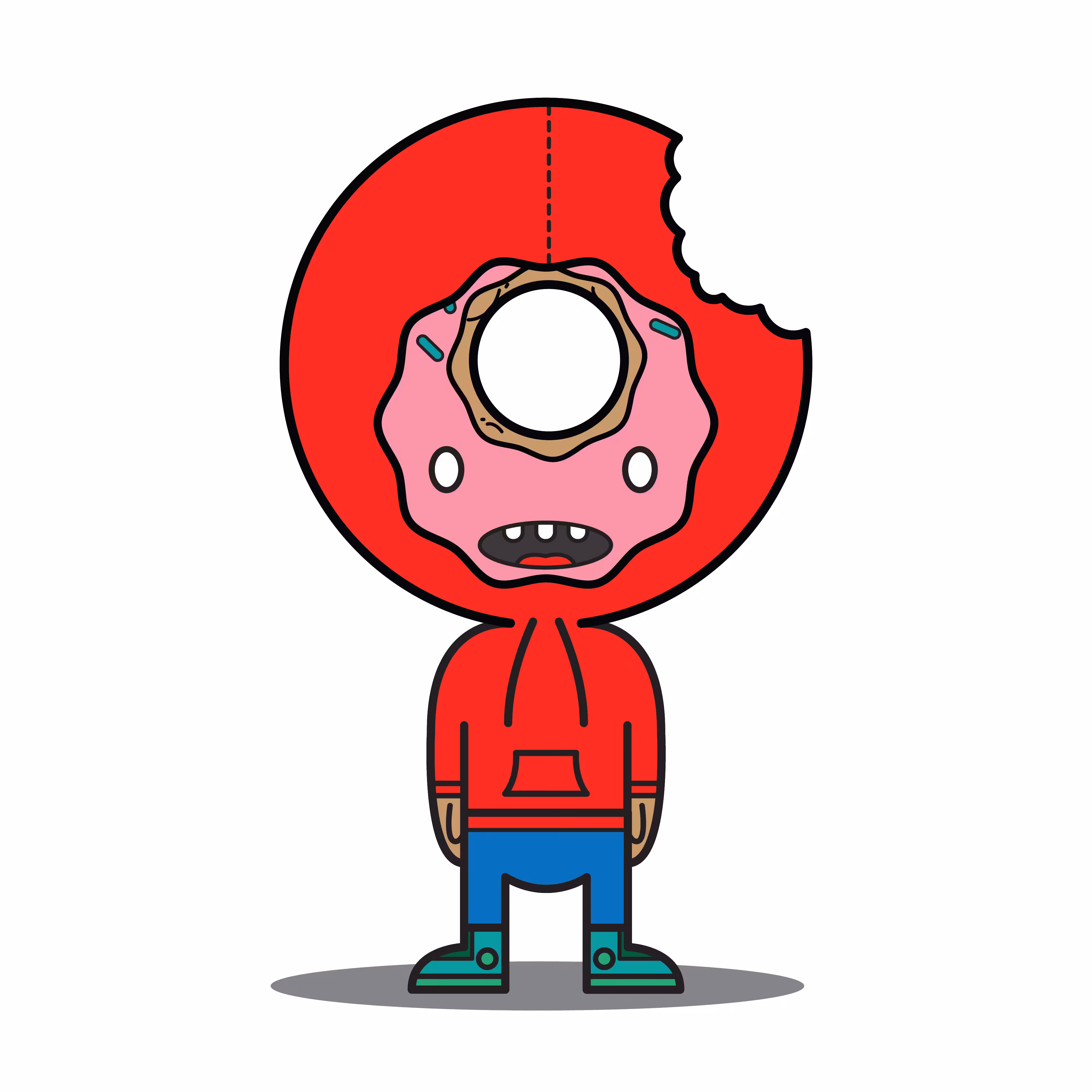 Hoodie Deluxe "DONUT HEADS" - Red