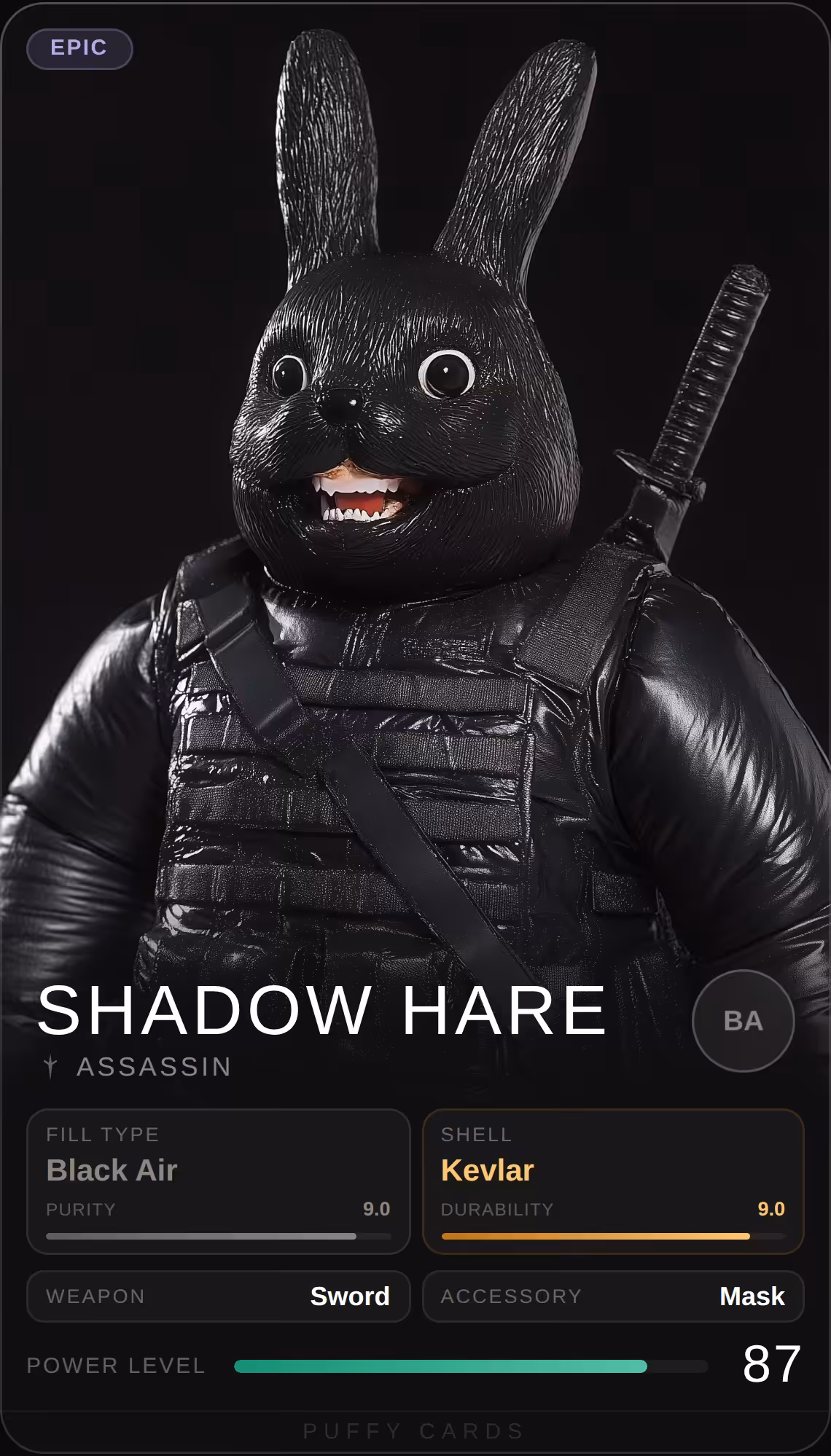 Puffy Cards: Shadow Hare