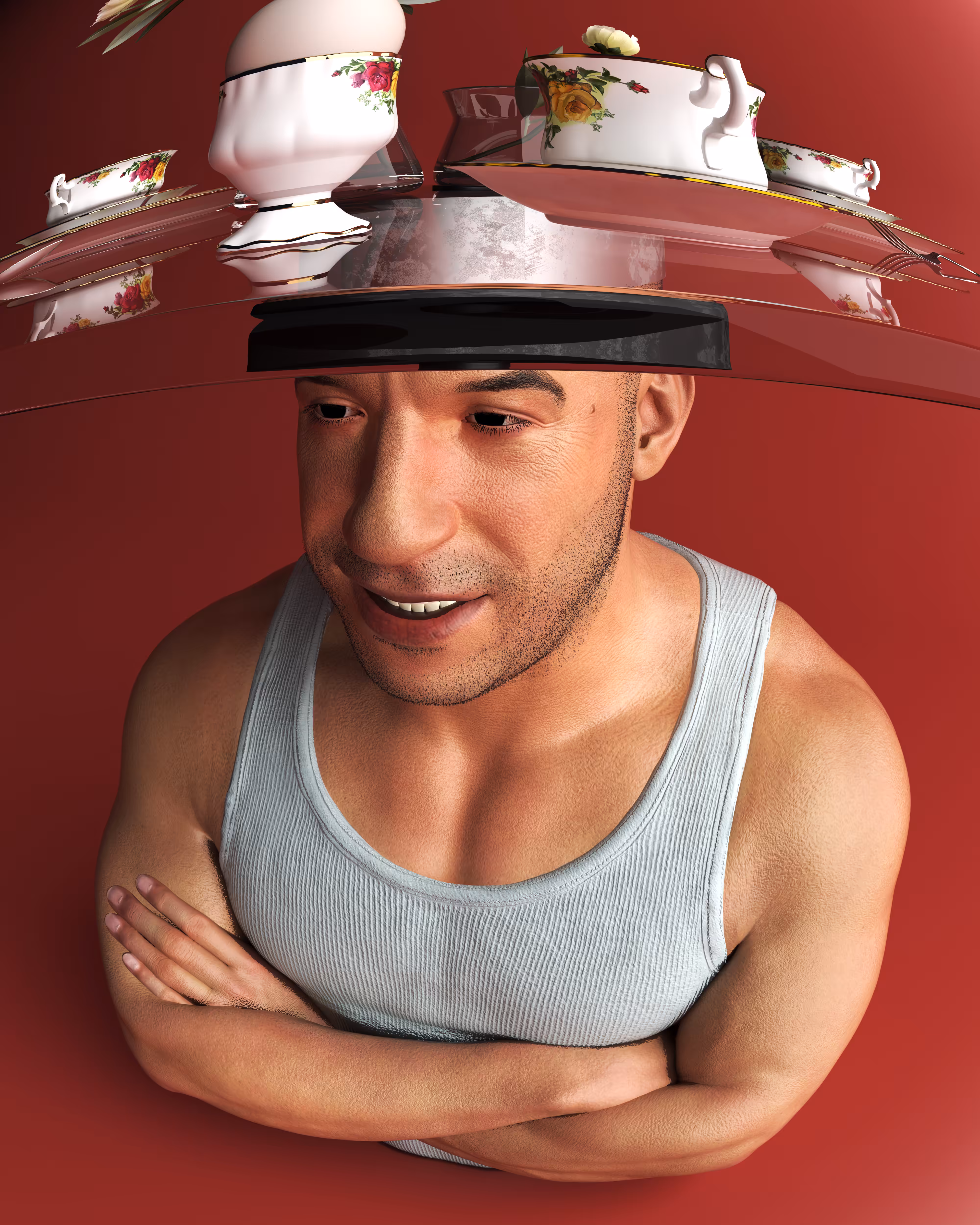 Vin Diesel table look out the door