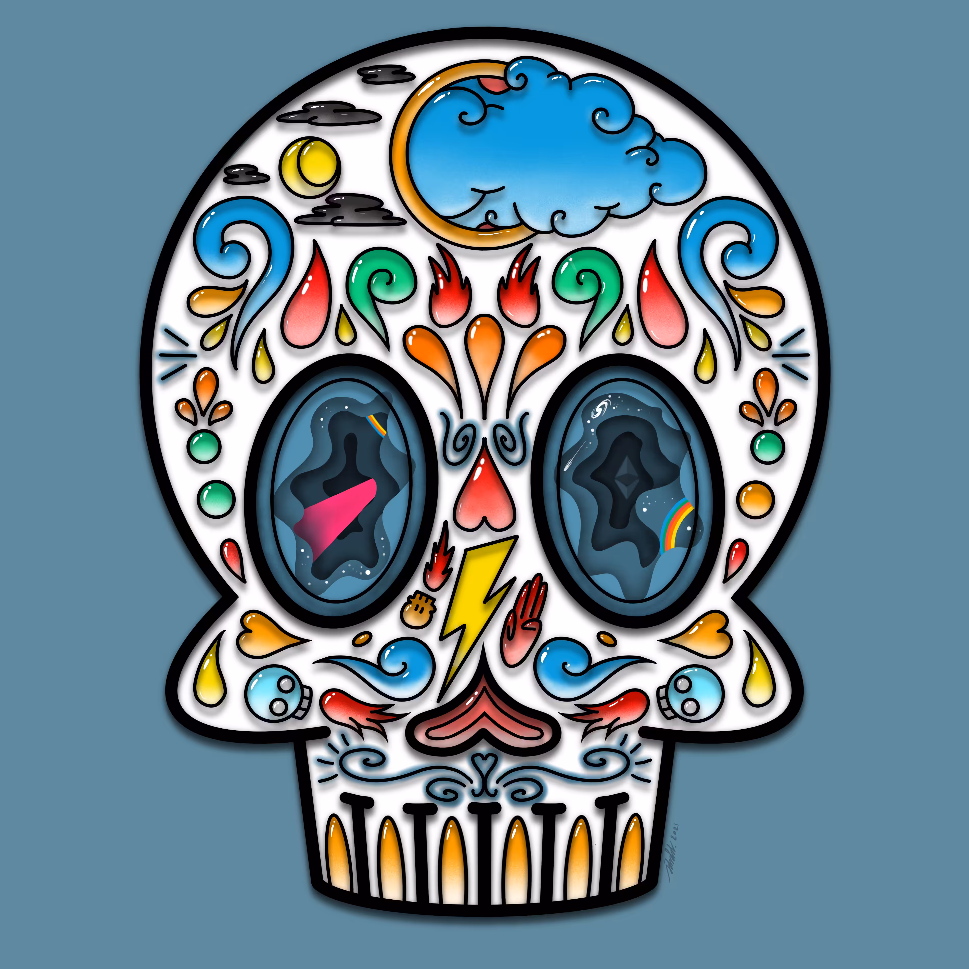 100 skull