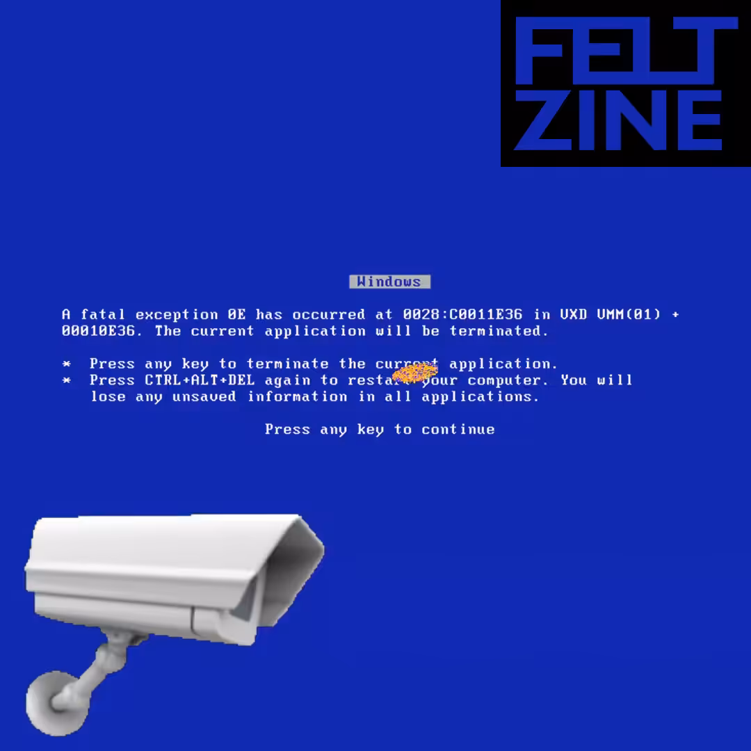Canvas #294: blue screen. — watching. — flowers. — black box logo. — power on