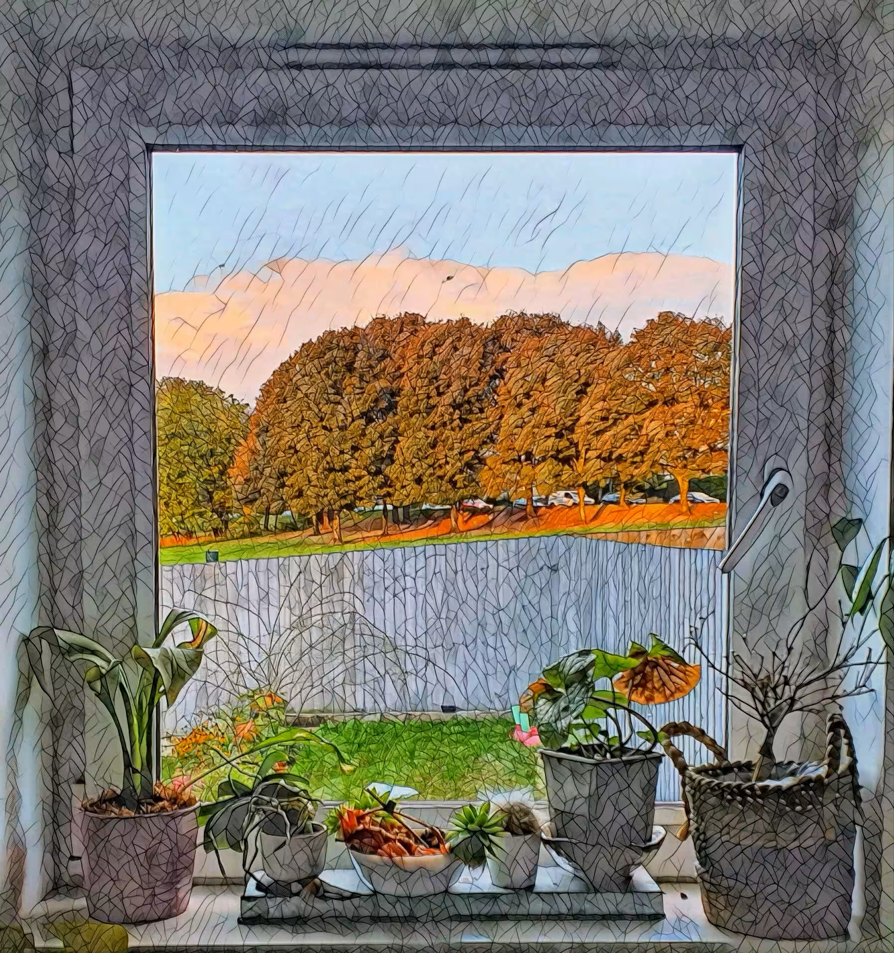 Mosaic A.I - Autumn window in my house