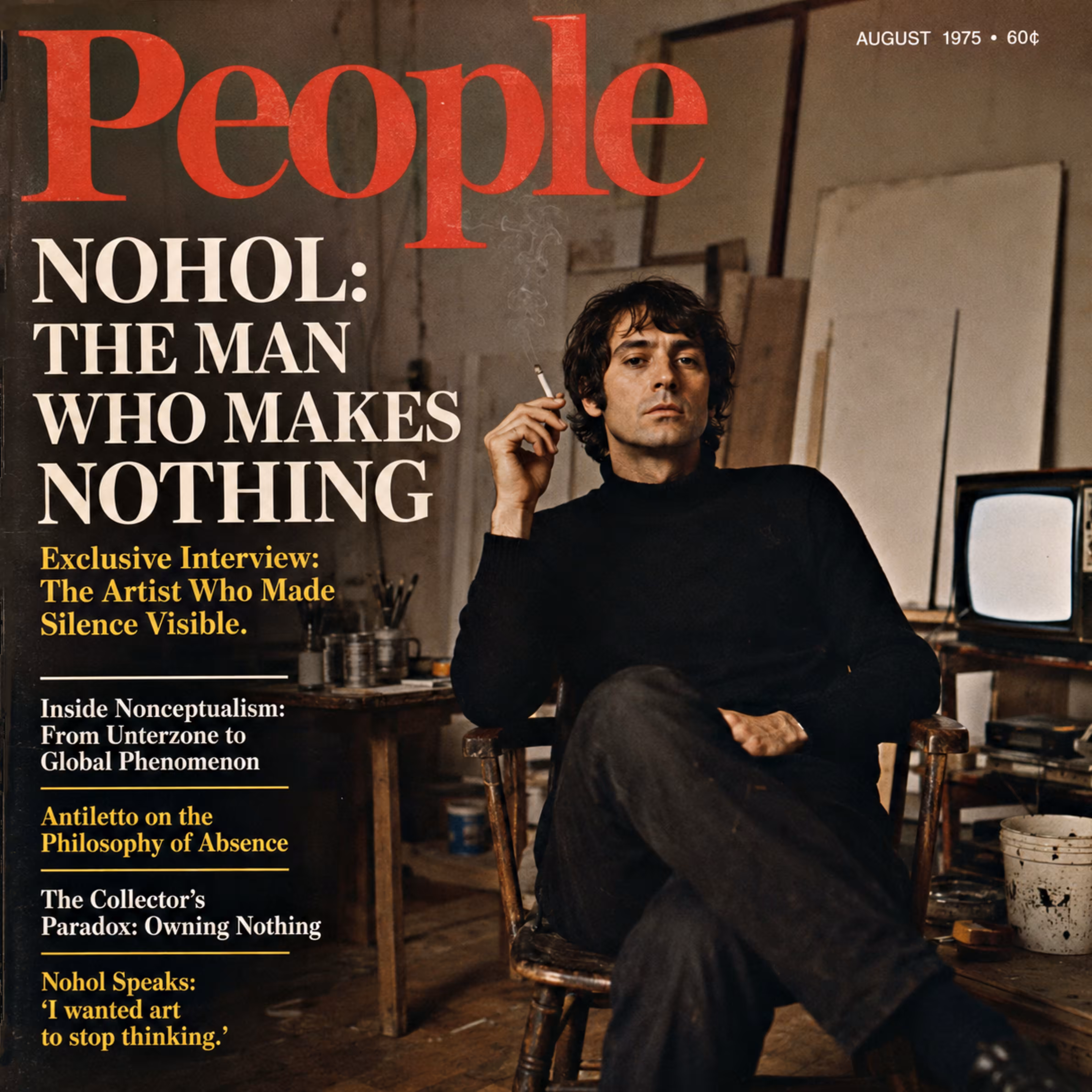 Life Imitating AI: PEOPLE — August 1975 “NOHOL: THE MAN WHO MAKES NOTHING”