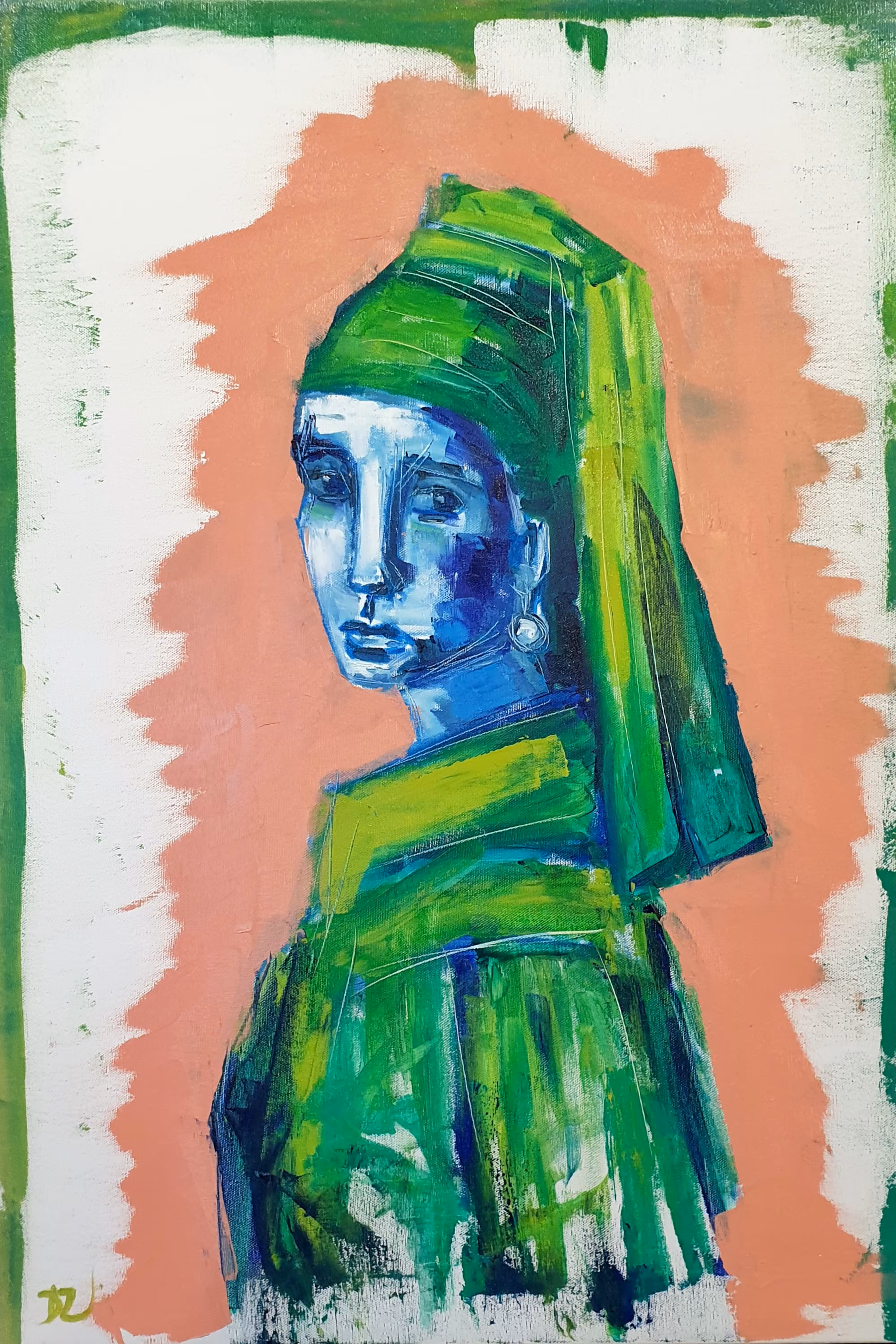 Girl with earring and hangover