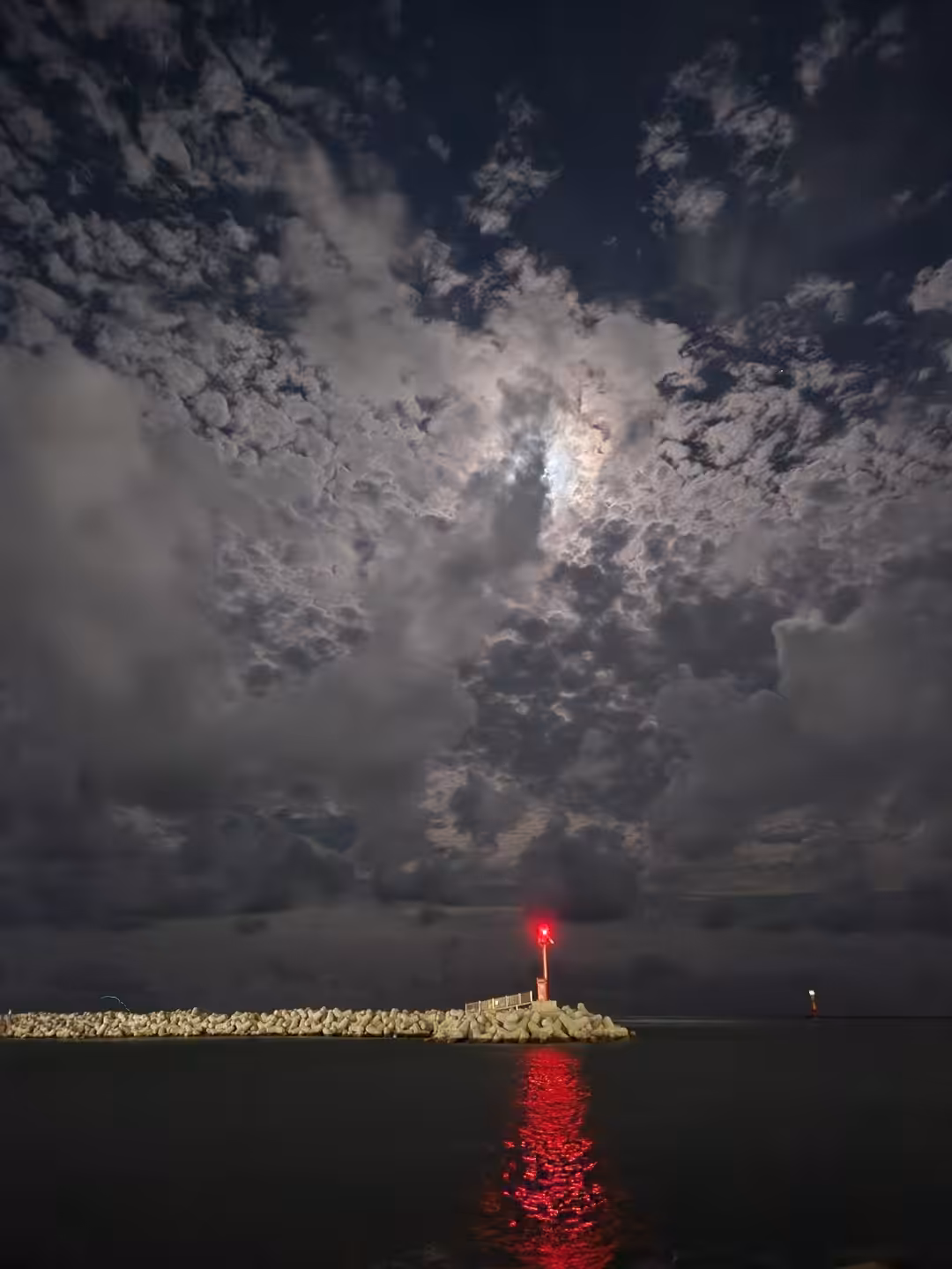 Grey Sky with Red Light