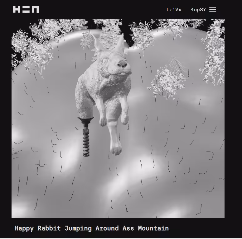Happy Rabbit Jumping Around Ass Mountain