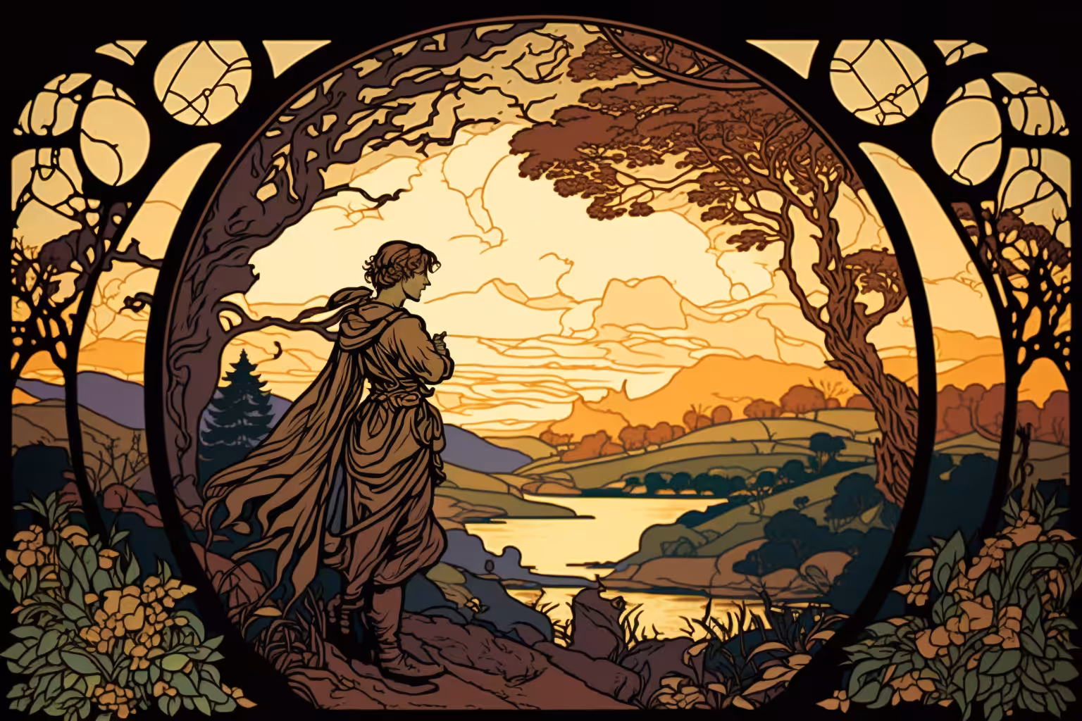 Alfon Mucha Inspired Landscapes #1