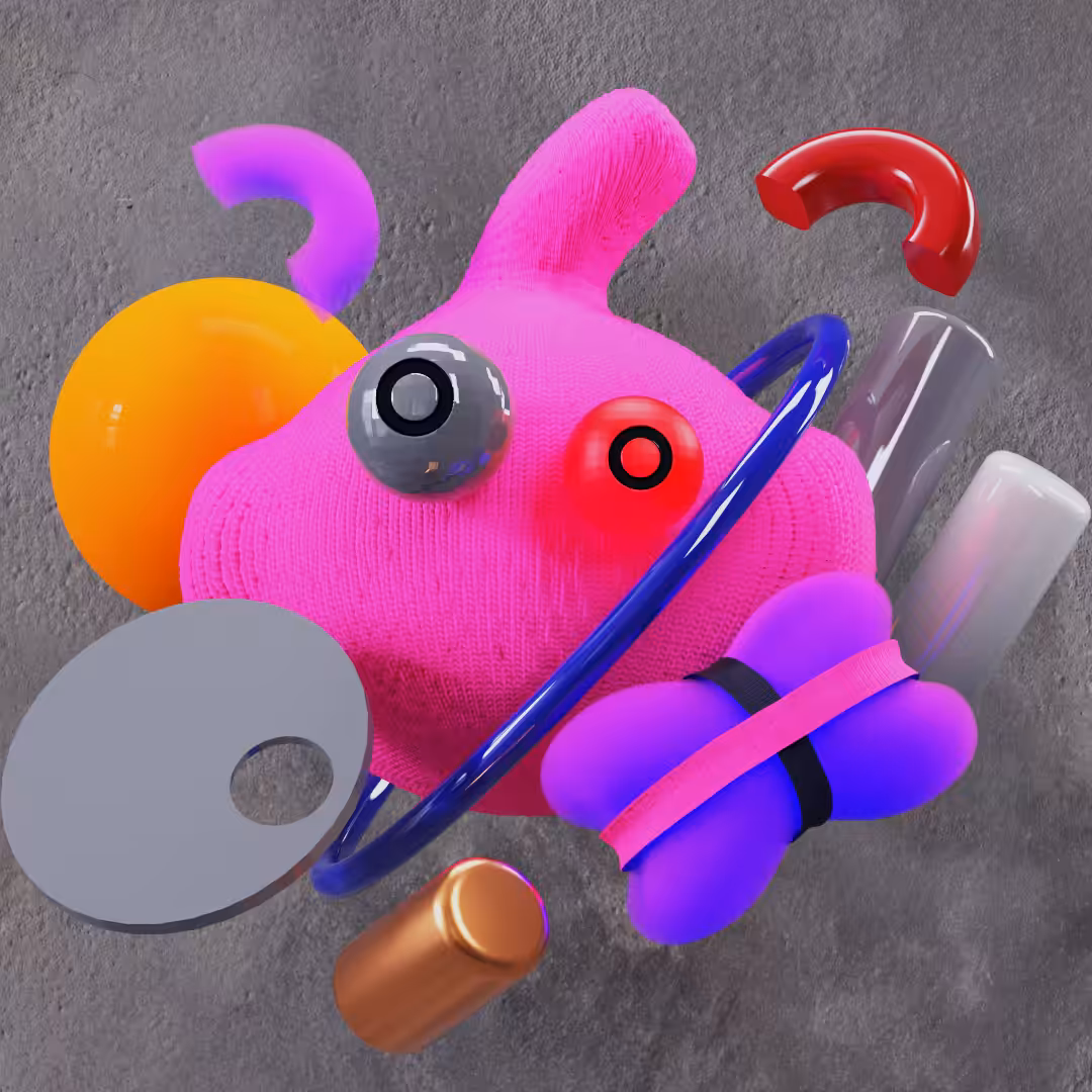 FLUFFY MONSTER #5 - PINK CONCRETE