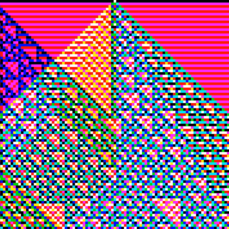 RGB Elementary Cellular Automaton #89