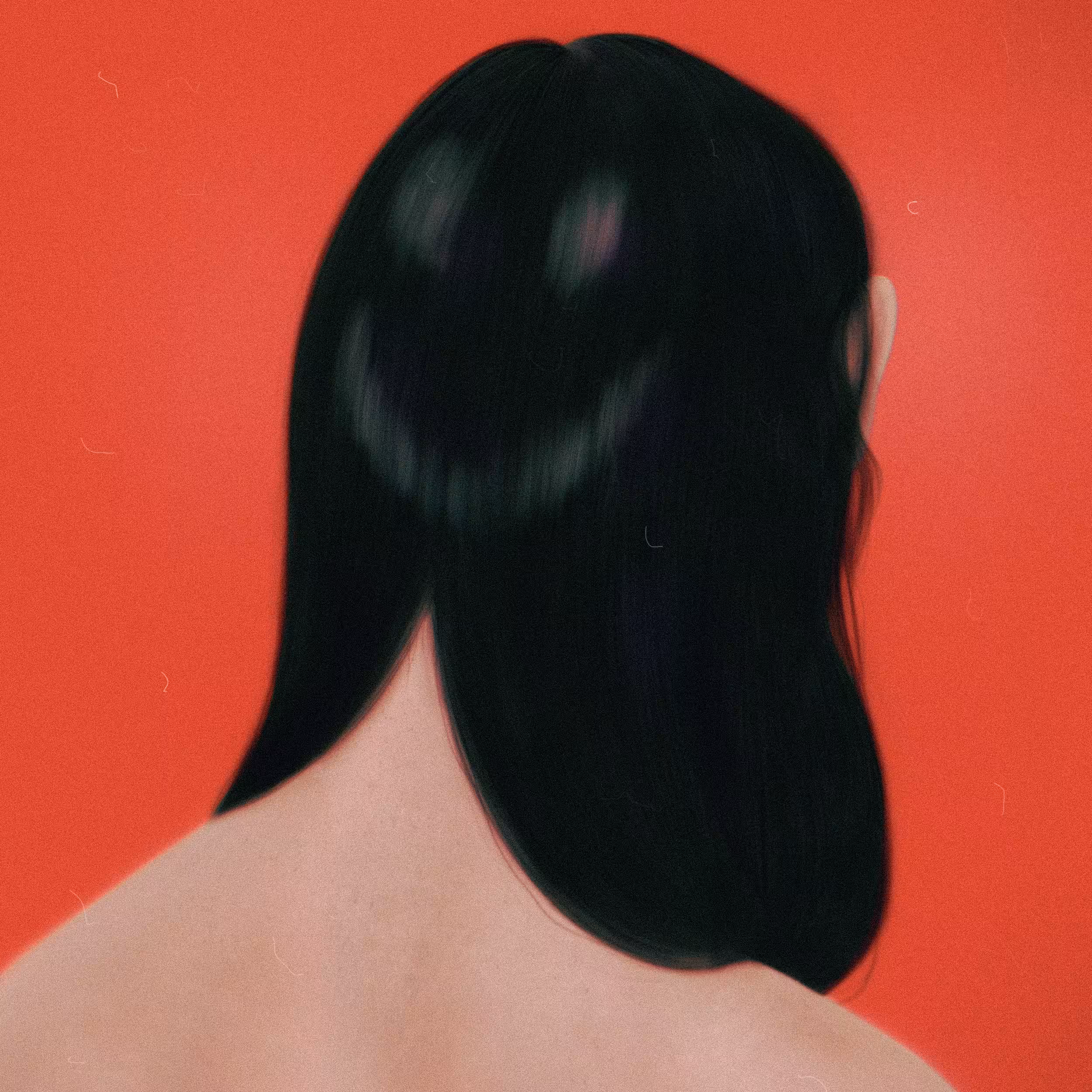 at the back of her head, she felt something.