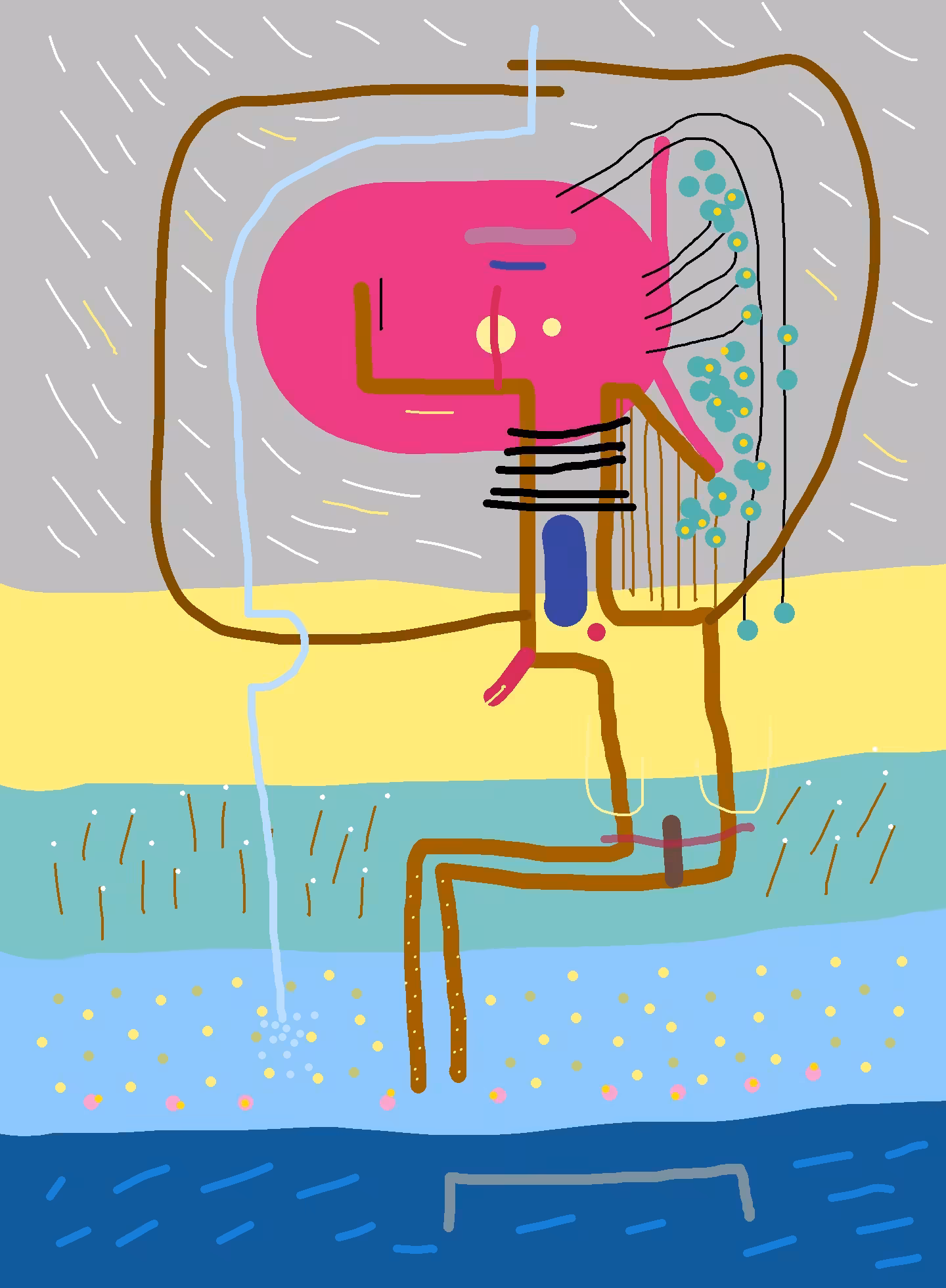 Girl at the waterfall
