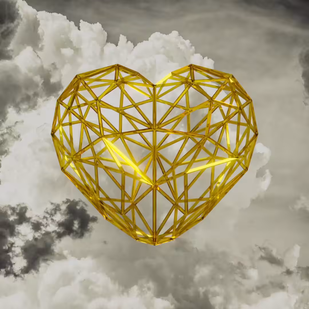Crypto Heart #014 Heart of Gold in the Clouds
