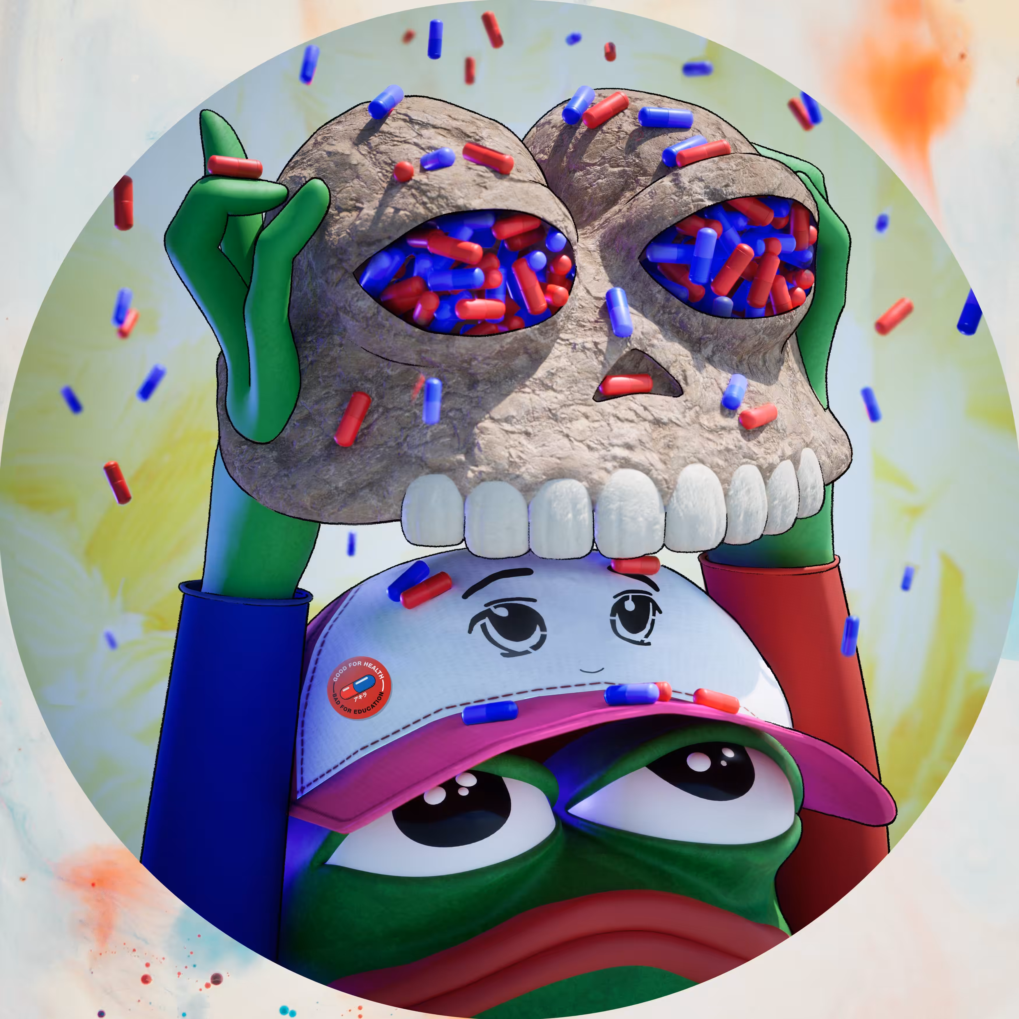 SKULLS OF PEPE 1/1: PILLED SKULL