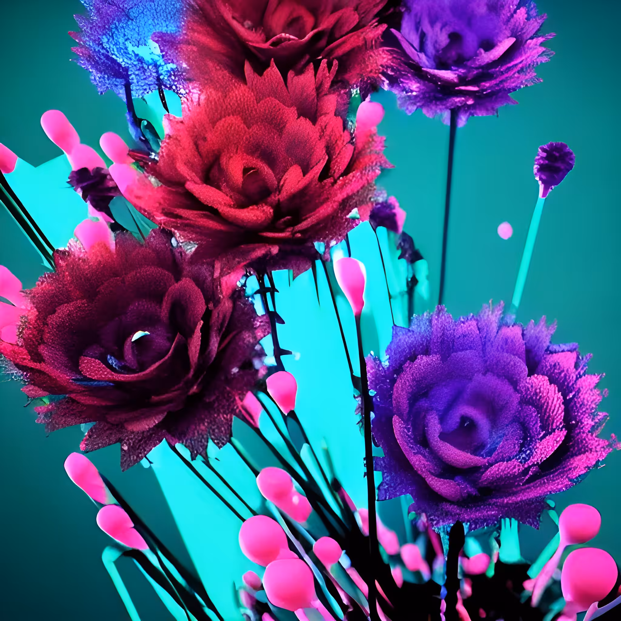Neon Art: Flowers