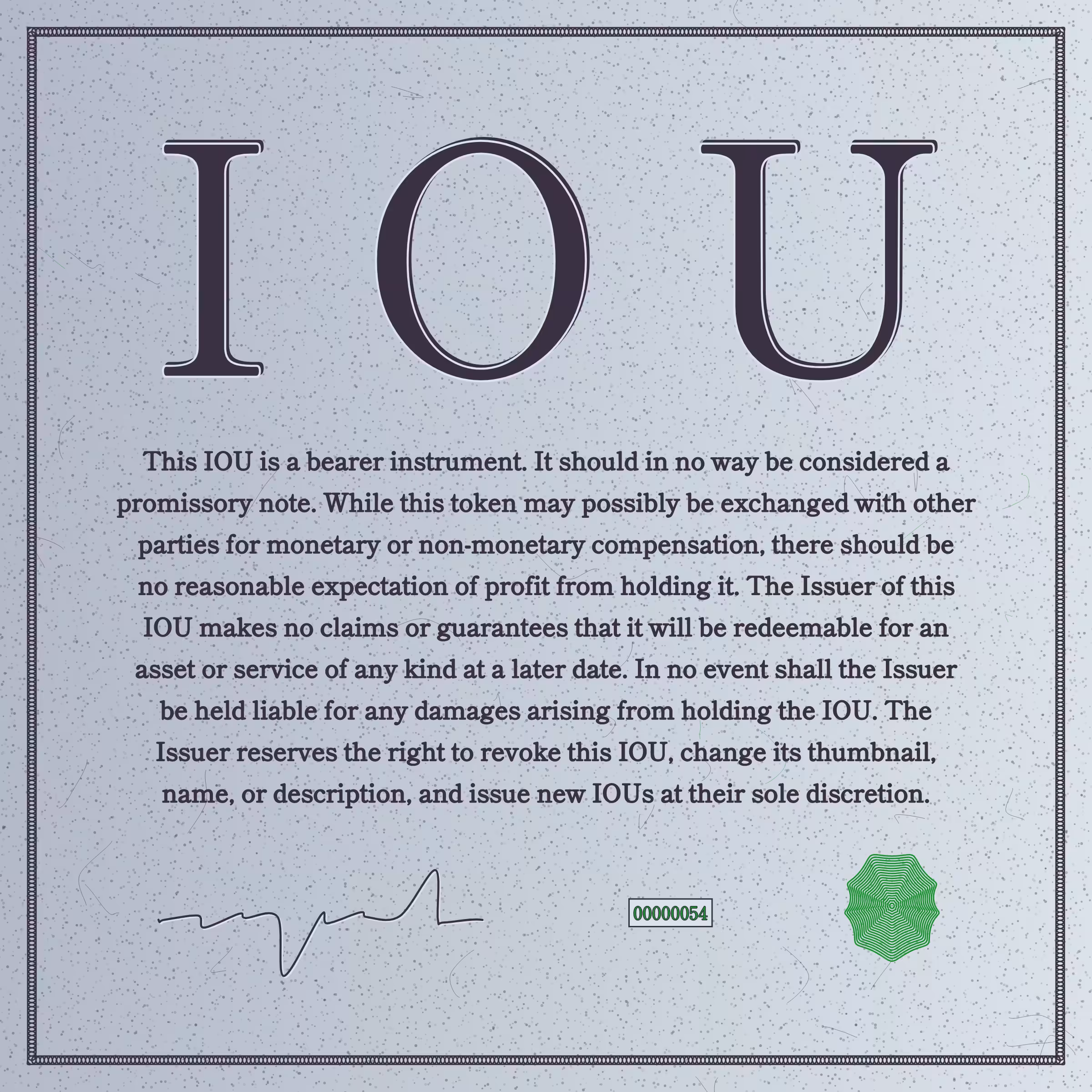 IOU #54