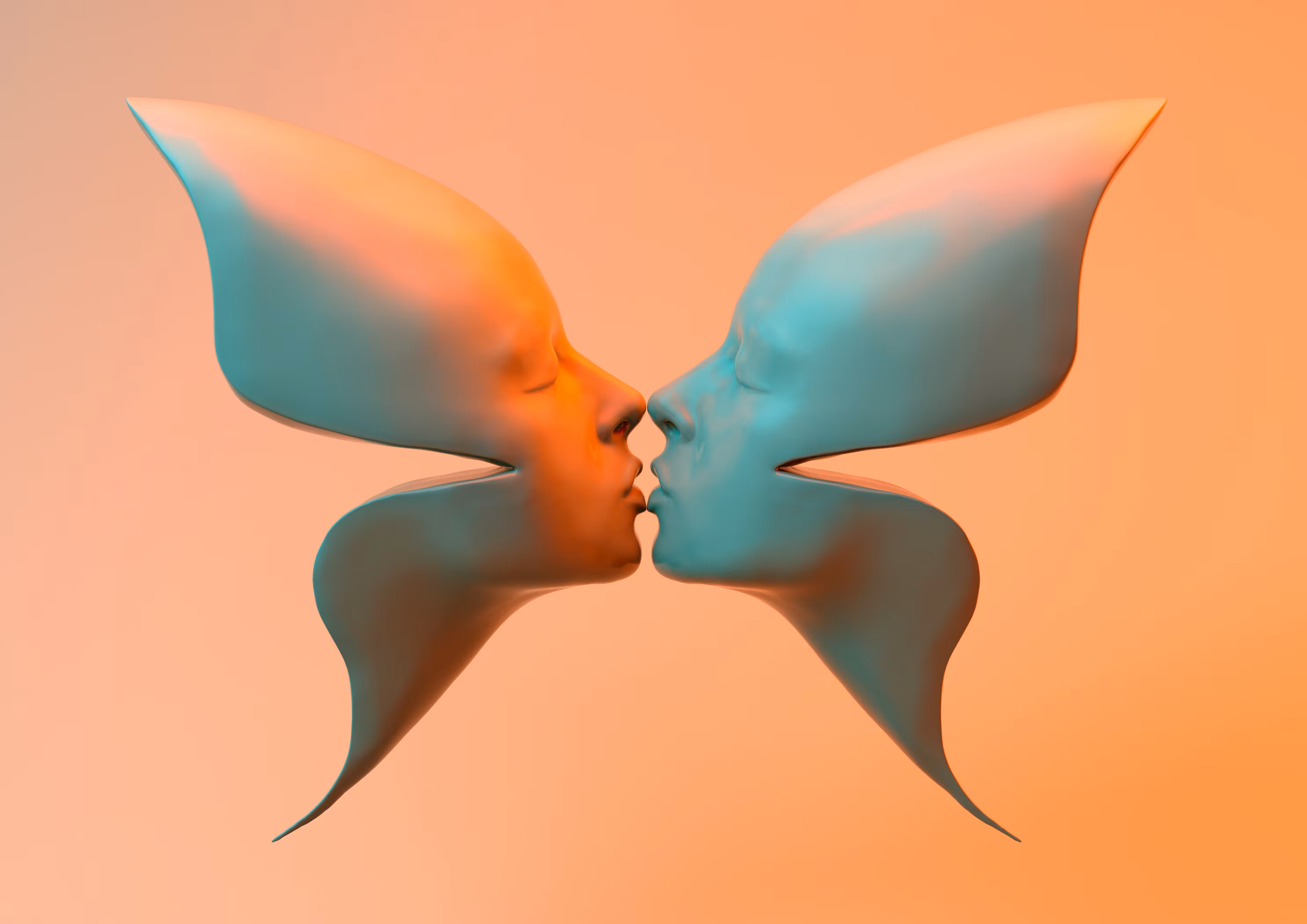 Butterfly Kiss (Teal & Orange)