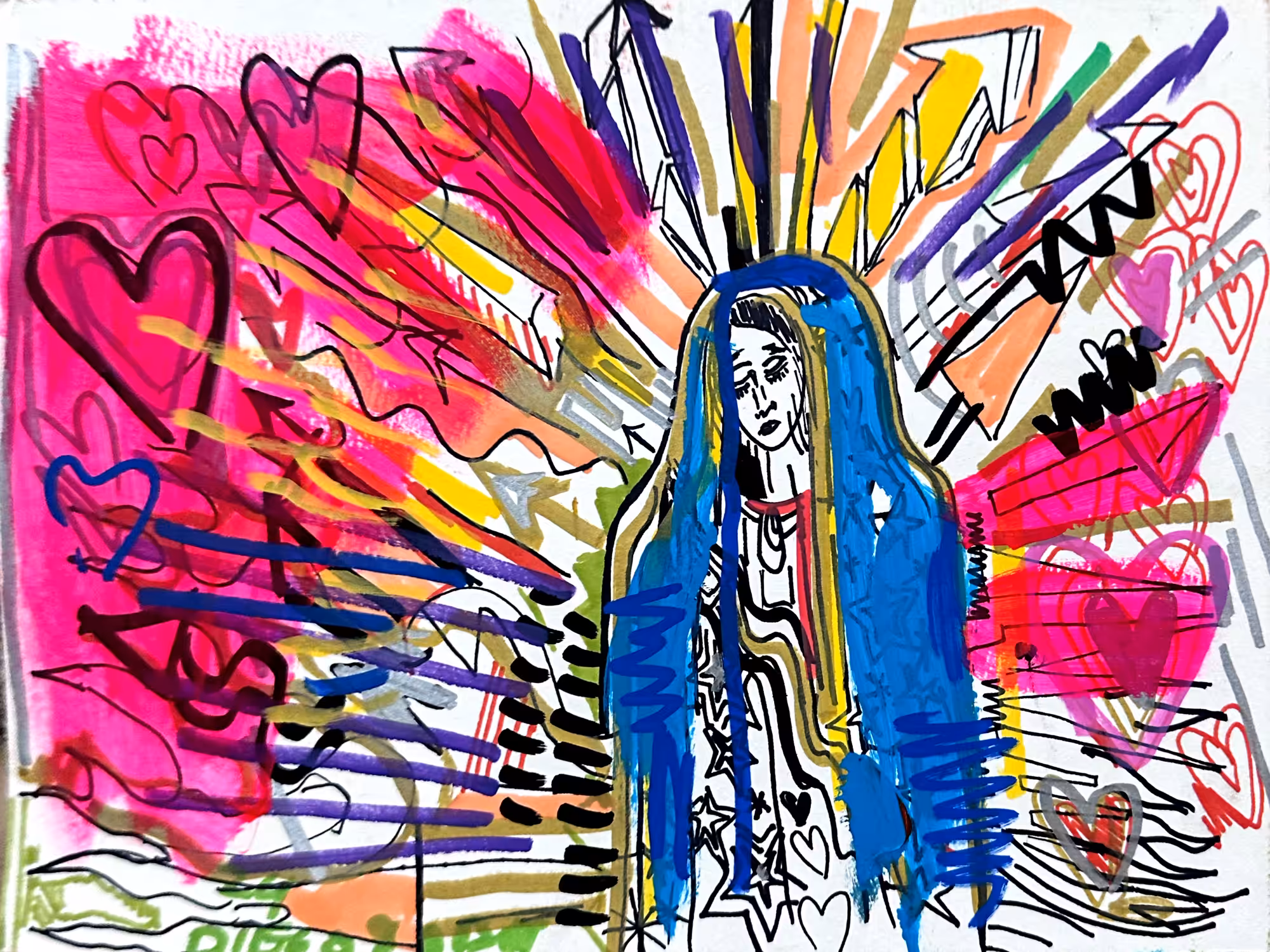 Diego’s drawings : Virgen de Guadalupe sketchbook 