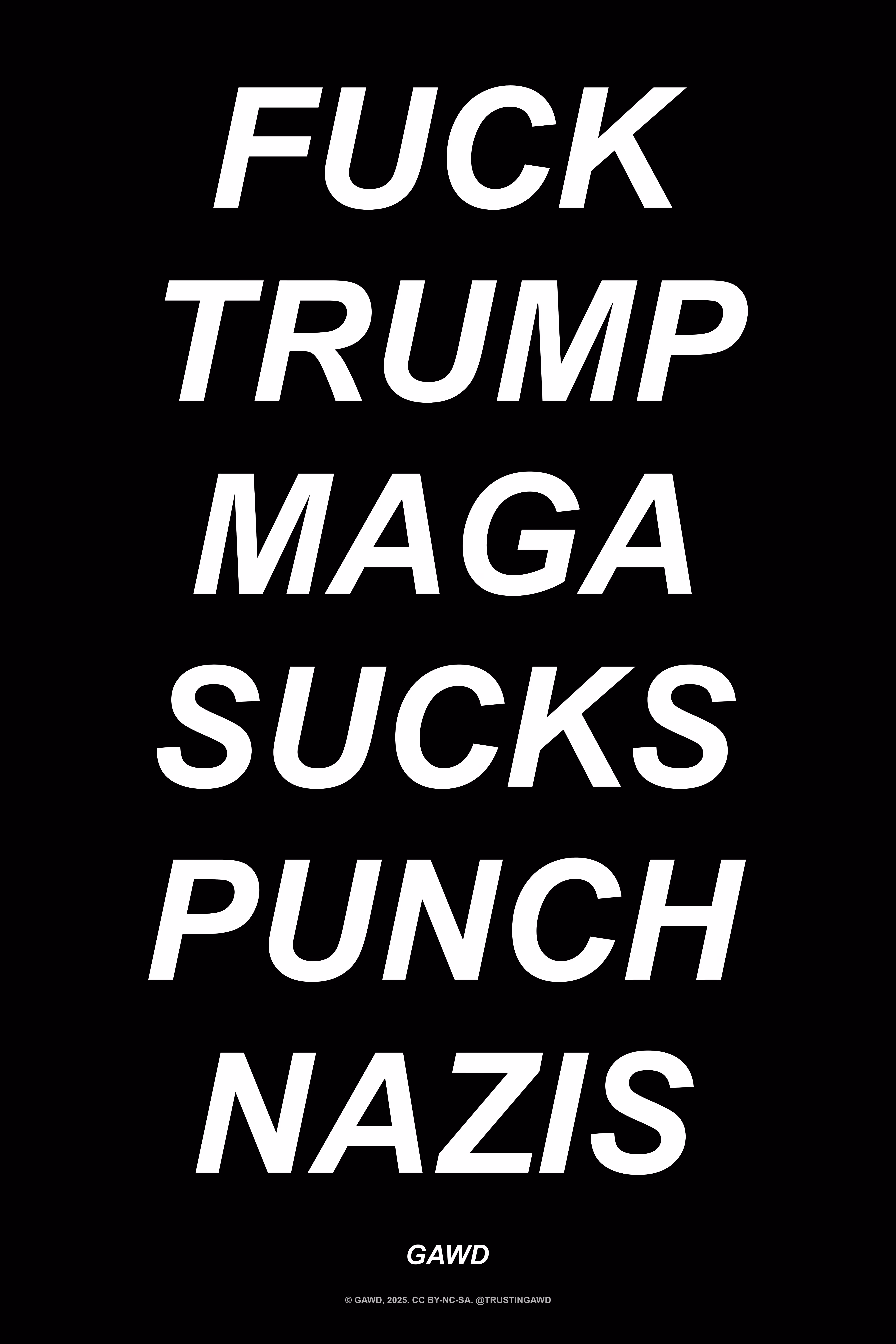 2025 DAILY ARTWORK: FUCK TRUMP MAGA SUCKS PUNCH NAZIS (b)