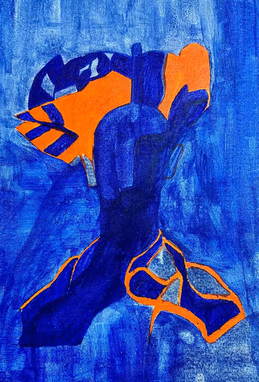 Farida is painting