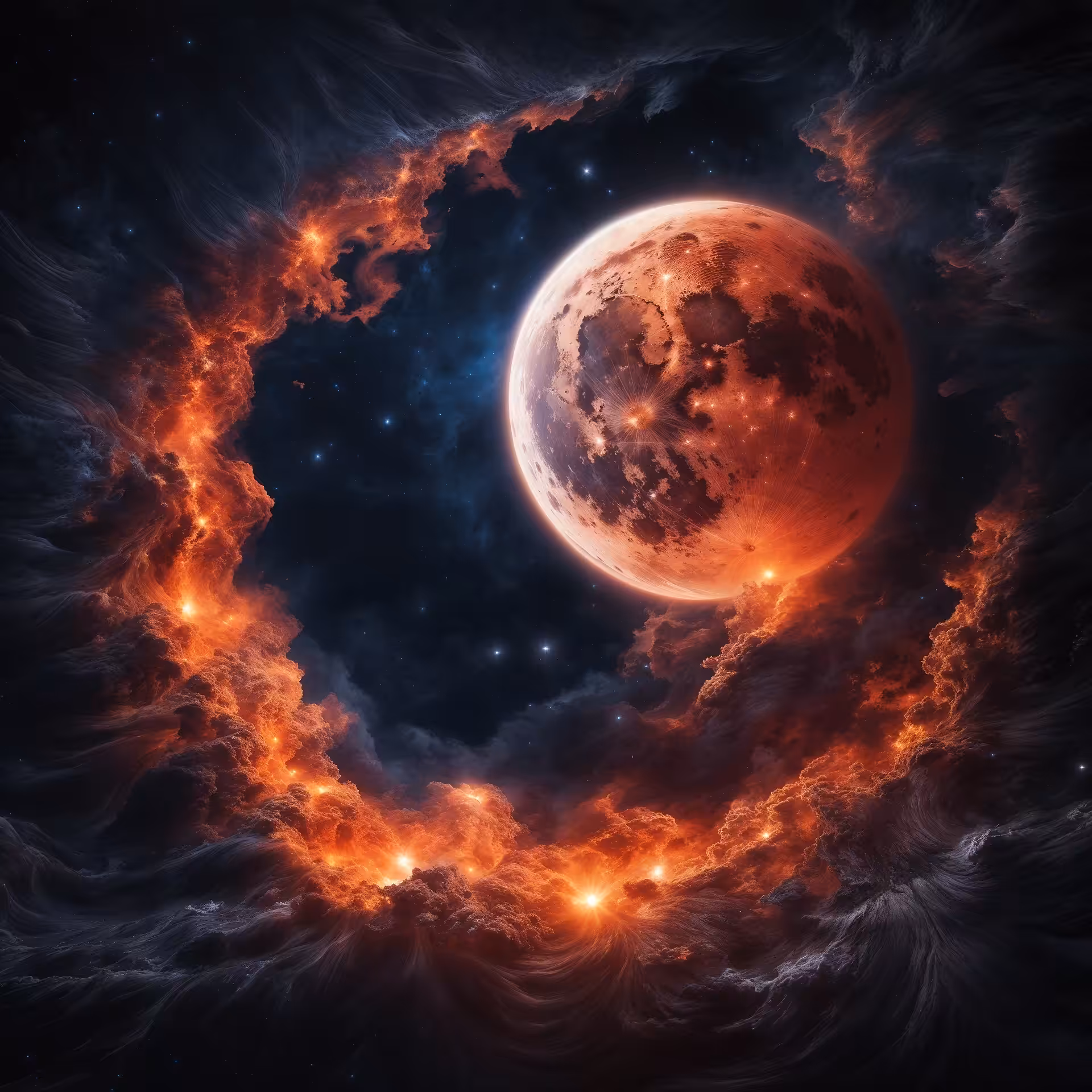Celestial Visions: "Burning Moon"
