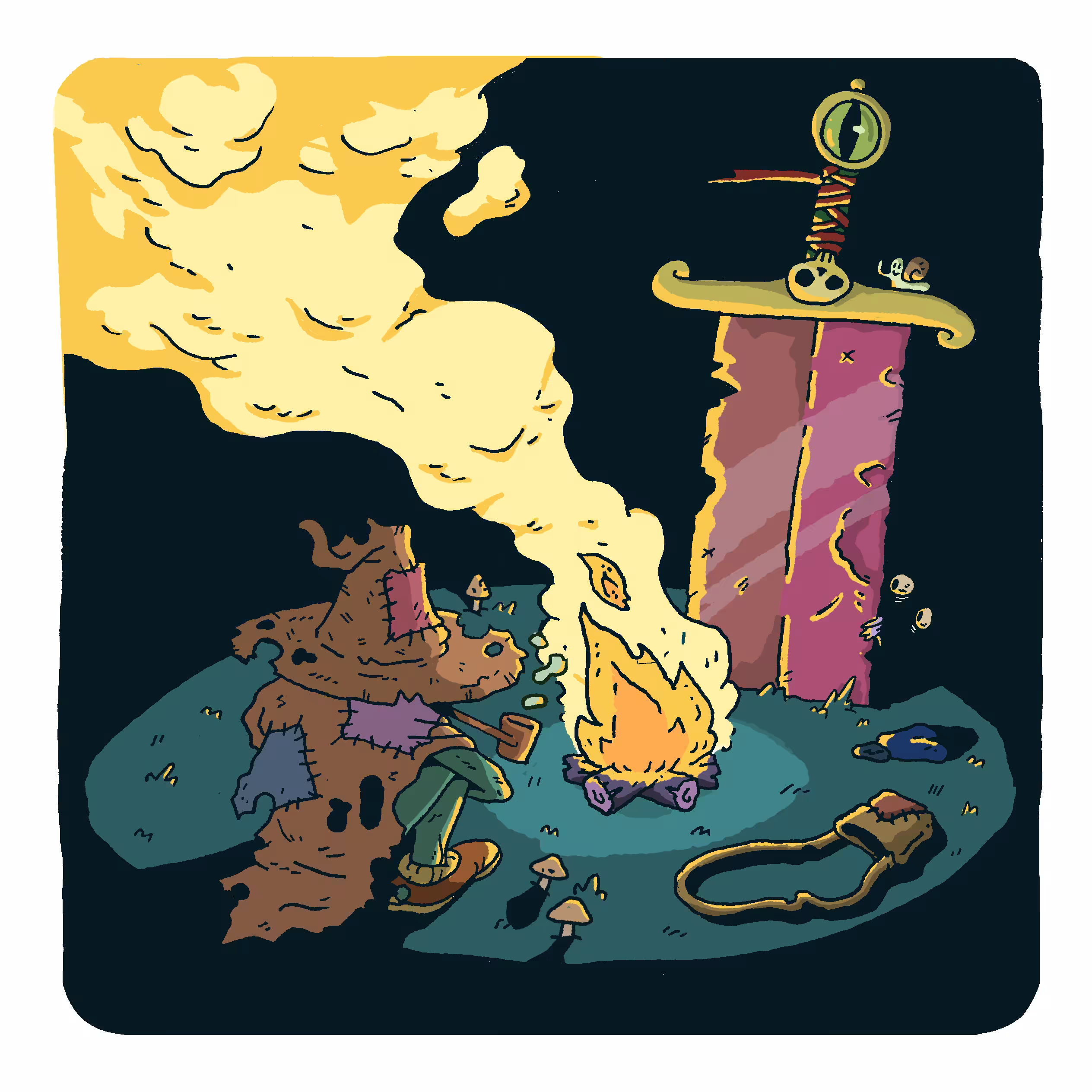 Campfire at night