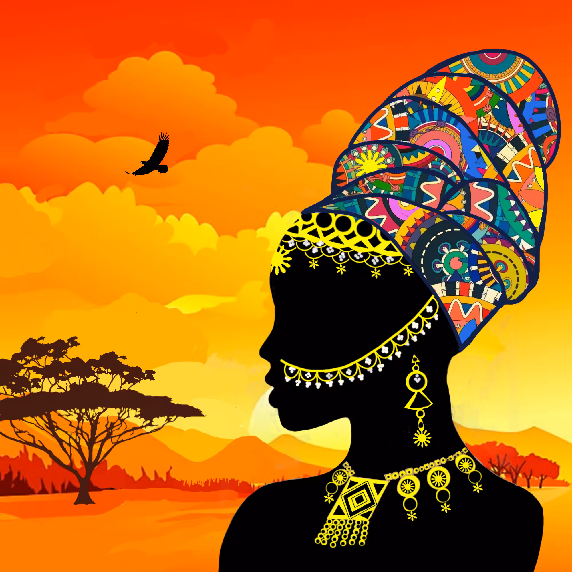 Black Woman and Eagle