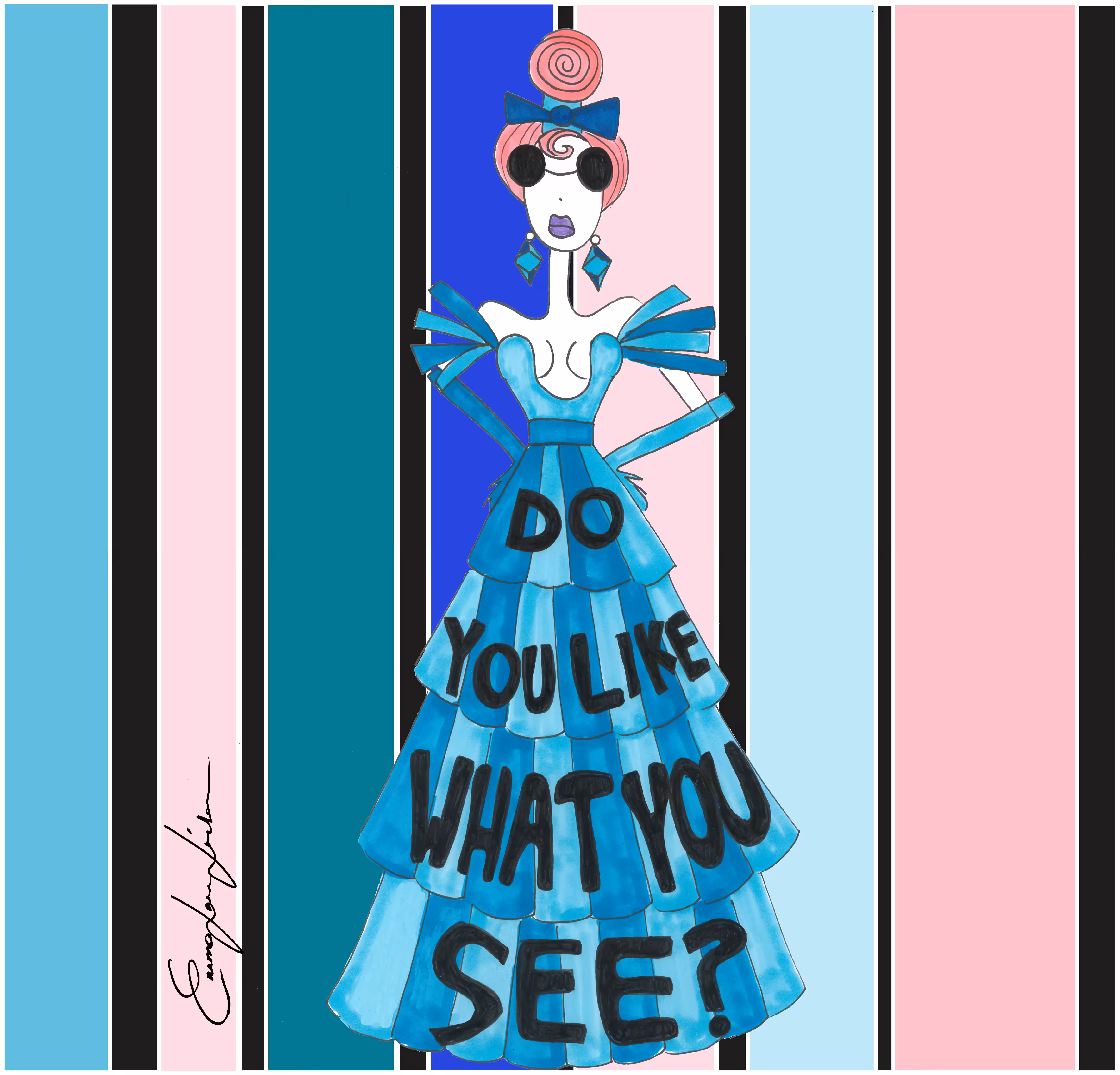 IRL GAL 10 - DO YOU LIKE WHAT YOU SEE - DRESS - STRIPES