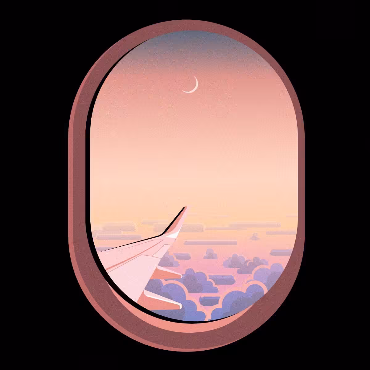 Airplane Window View